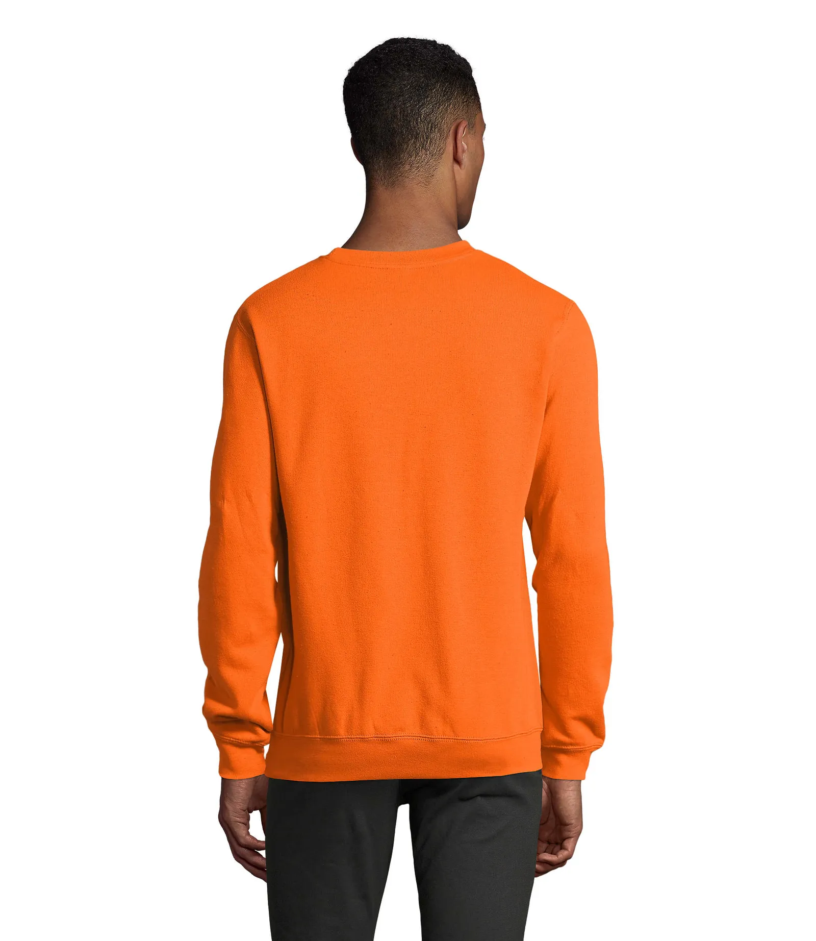 Felpa girocollo SOL'S Supreme, Orange, su modello, lato