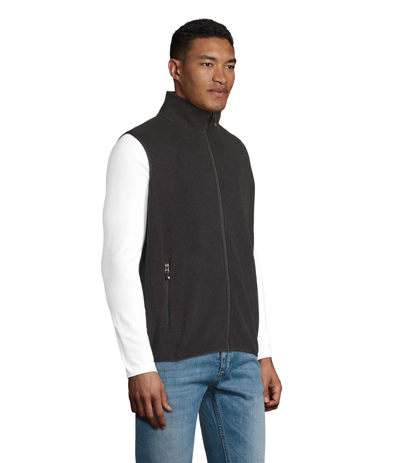 Gilet SOL'S Factor BW, Black, su modello, lato