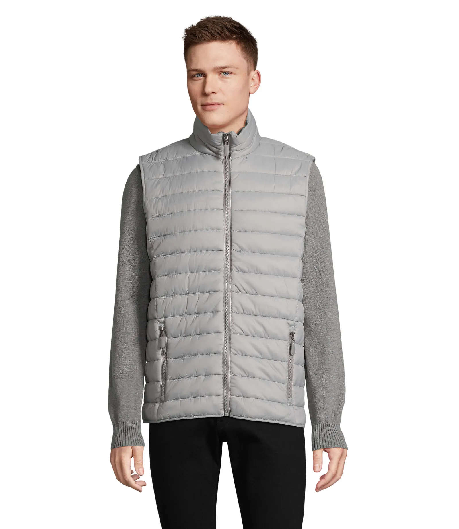 Gilet SOL'S Wave Men, Metal grey, su modello, fronte