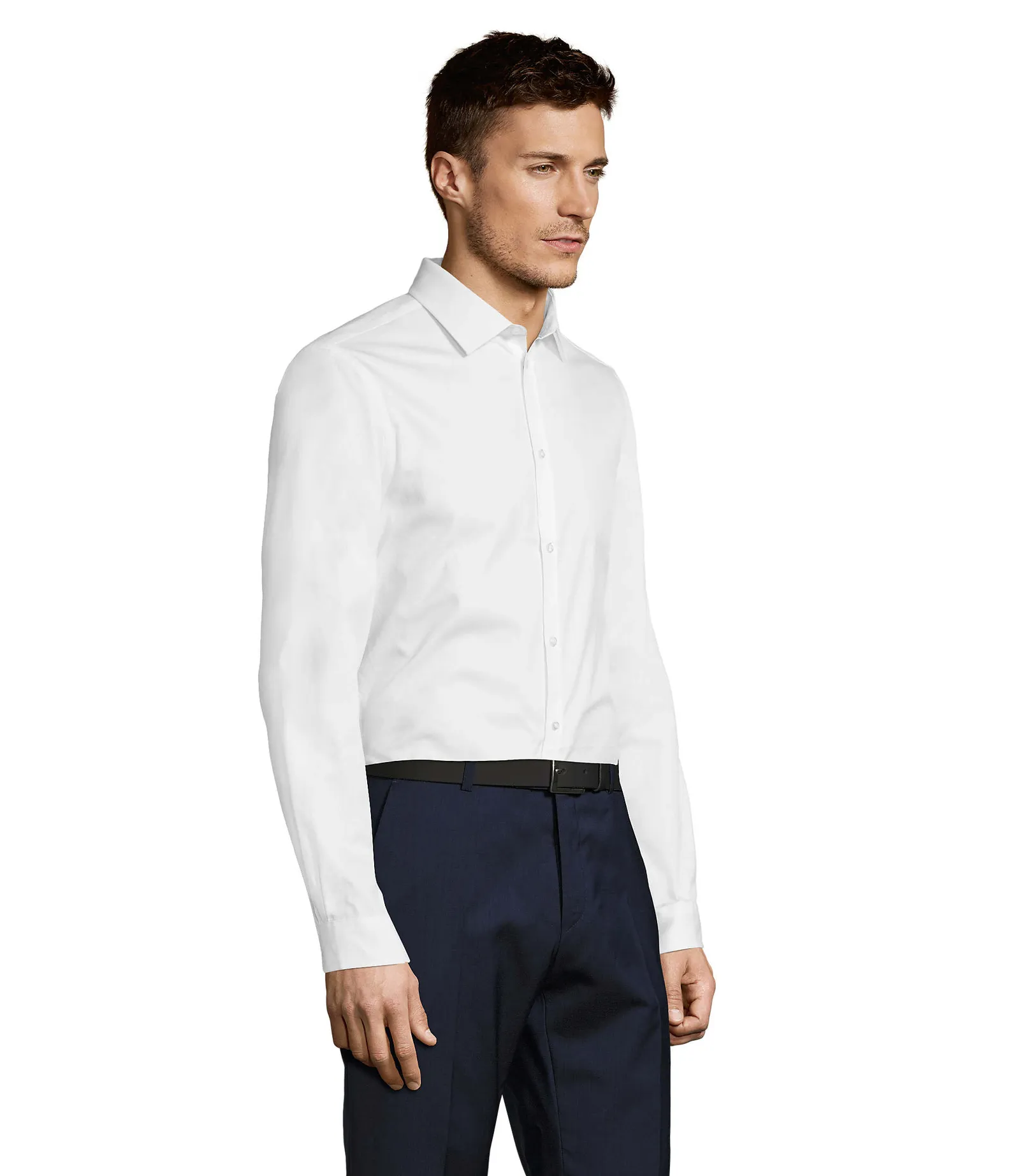 Camicia manica lunga SOL'S Brody Men, White, su modello, lato