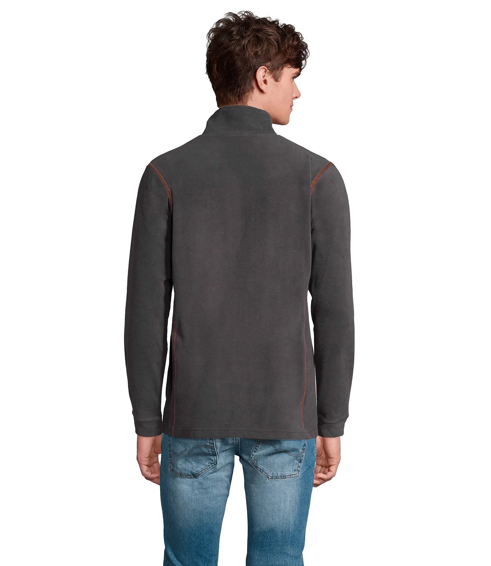 Pile SOL'S Nova Men, Charcoal grey/orange, su modello, retro