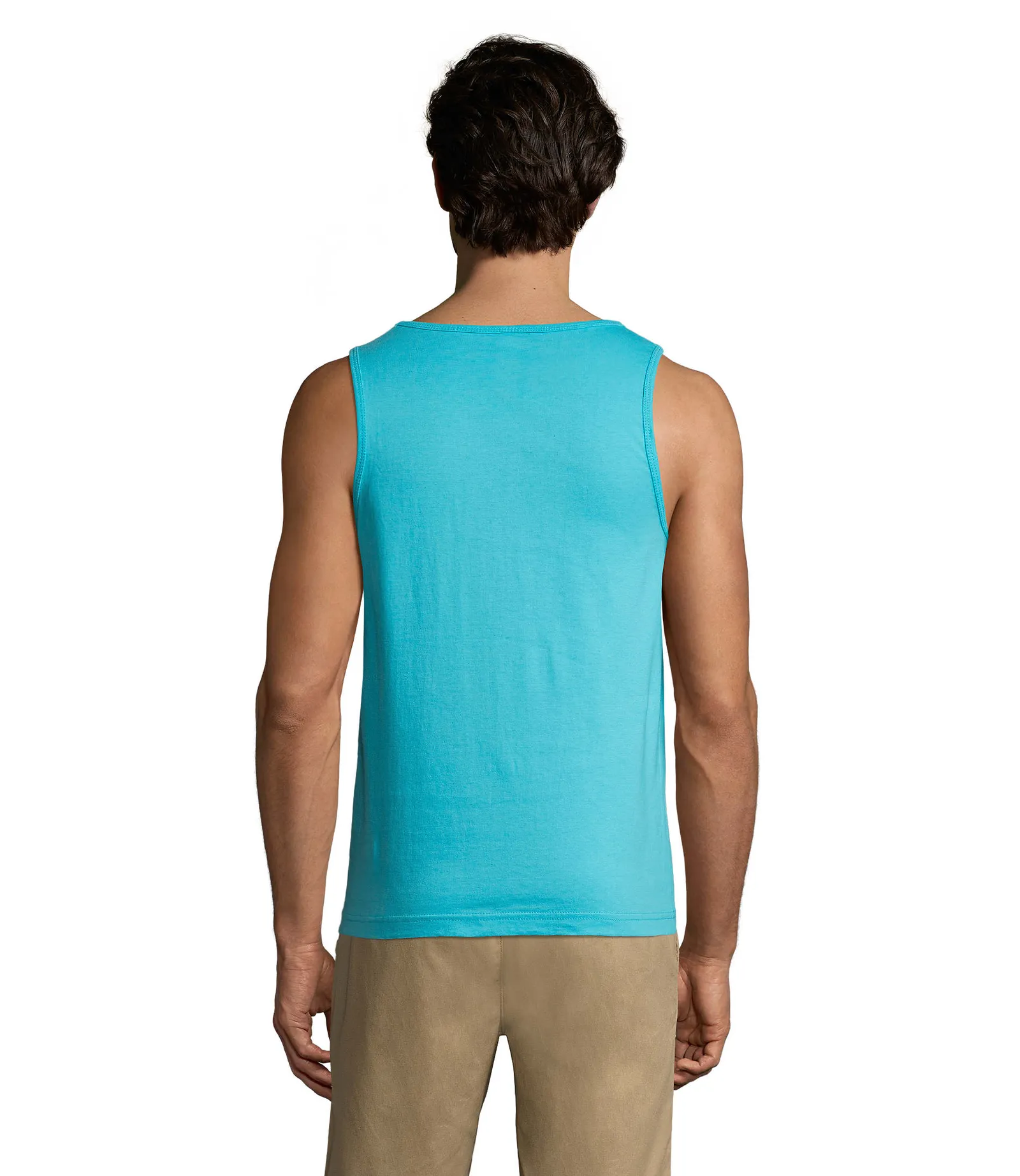 Canotta SOL'S Justin, Atoll blue, su modello, retro