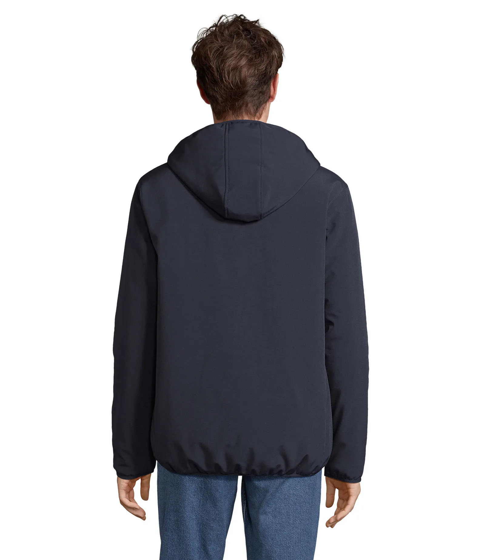 Softshell SOL'S Falcon Padded Men, Abyss blue, su modello, retro