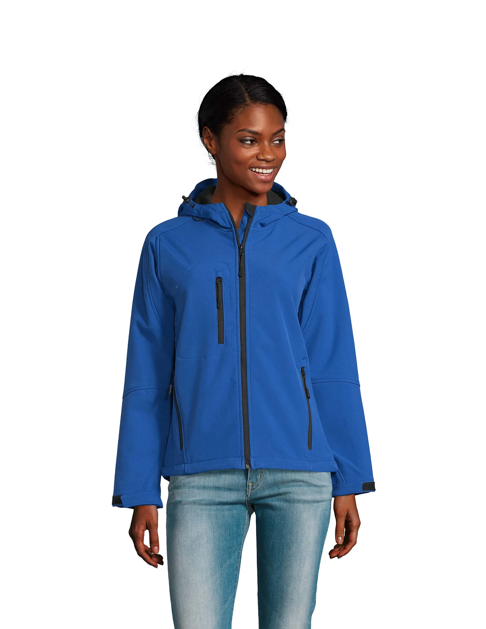 Softshell SOL'S Replay Women, Royal blue, su modello, fronte