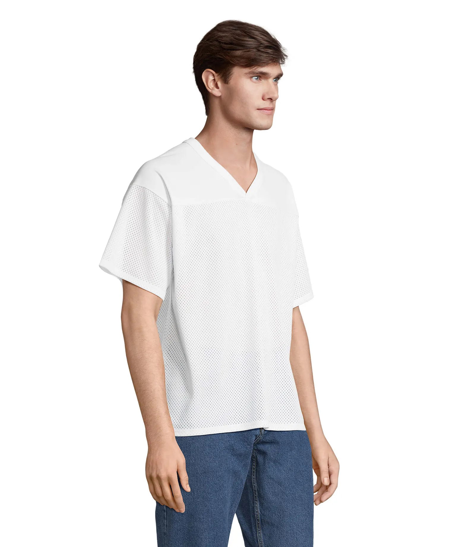 T-shirt tecnica SOL'S Nino, White, su modello, lato