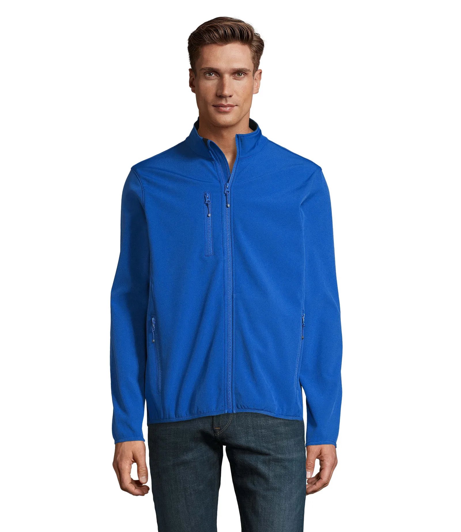 Softshell SOL'S Radian Men, Royal blue, su modello, fronte