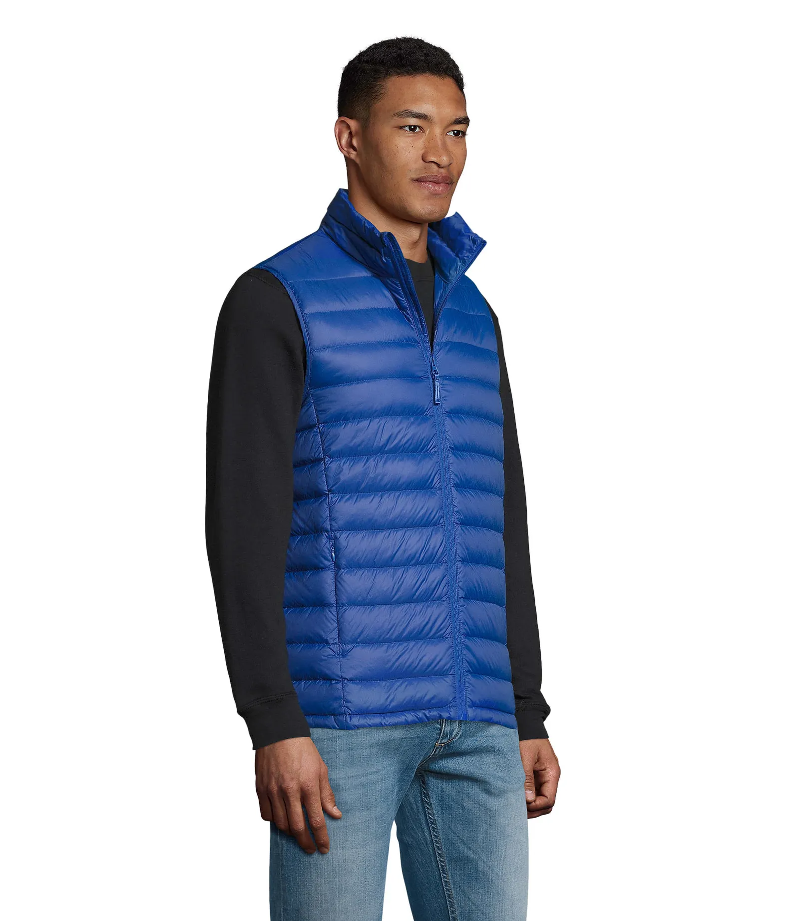 Gilet SOL'S Wilson BW Men, Royal blue, su modello, lato