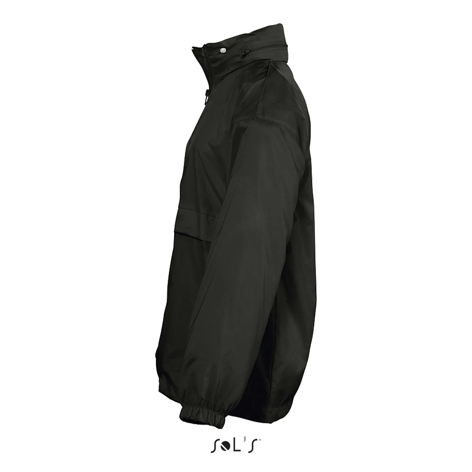 Giacca antivento SOL'S Surf Kids, Black, su modello, lato