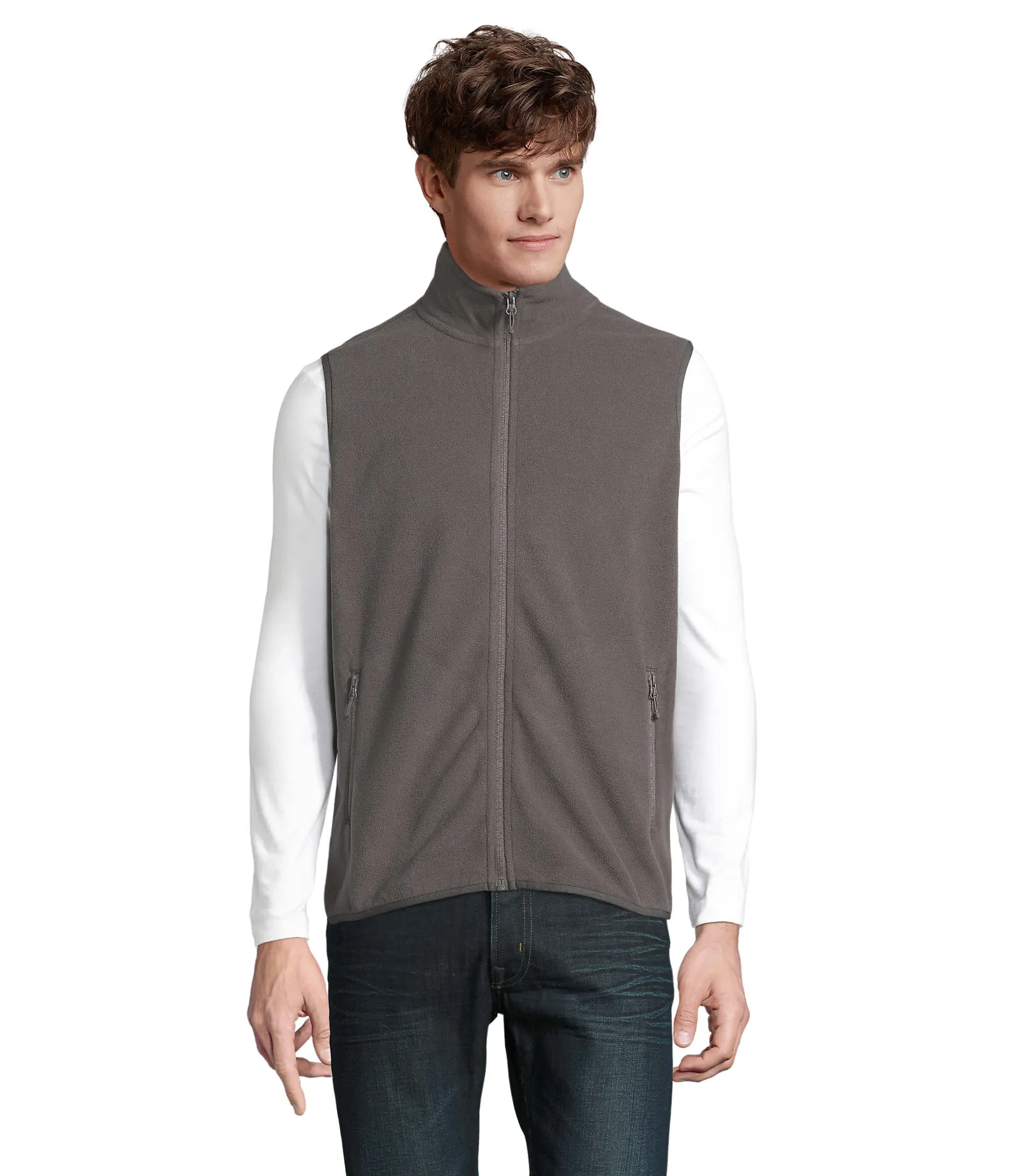 Gilet SOL'S Factor BW, Charcoal grey, su modello, fronte