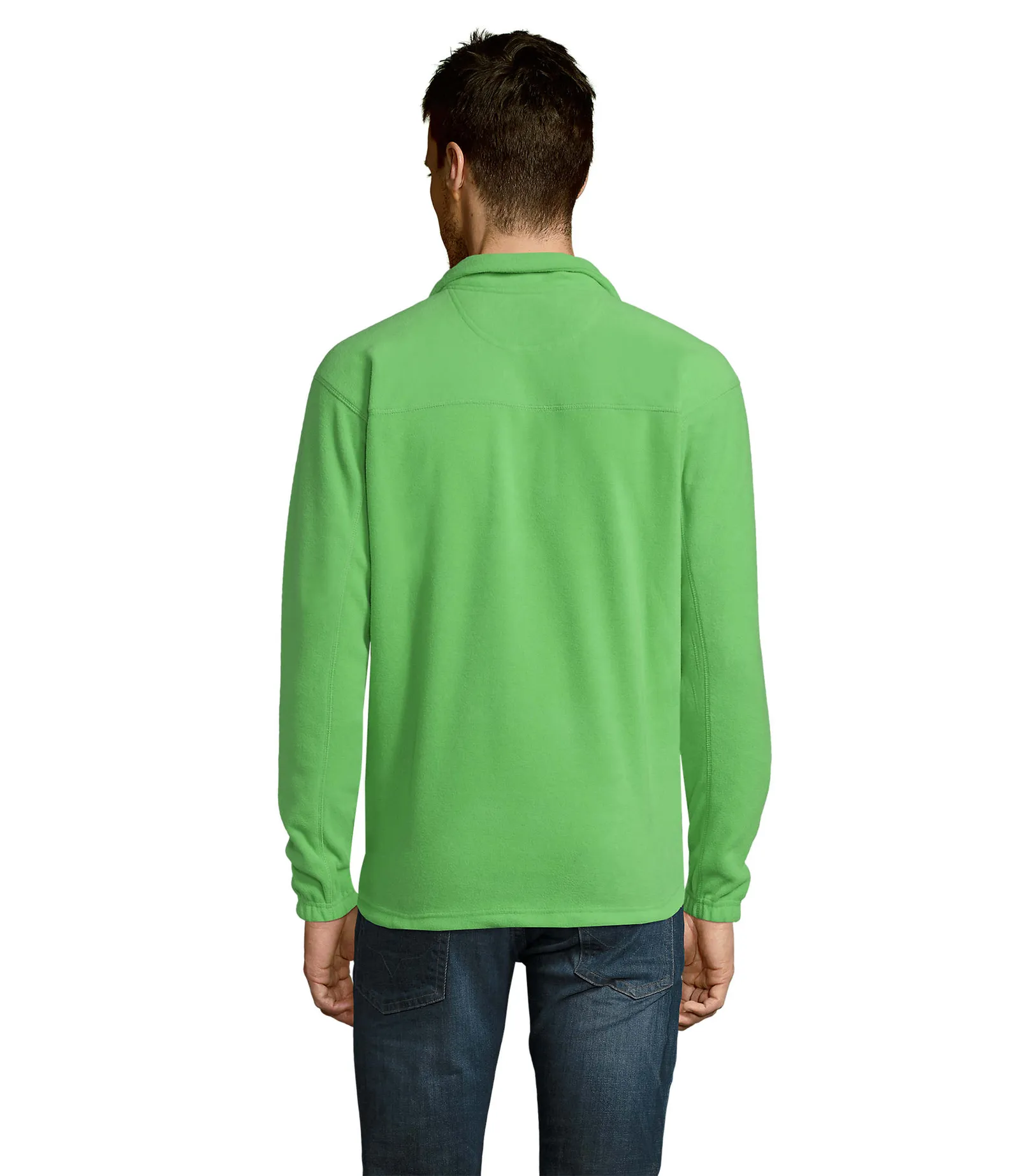 Felpa con zip SOL'S Ness, Lime, su modello, retro