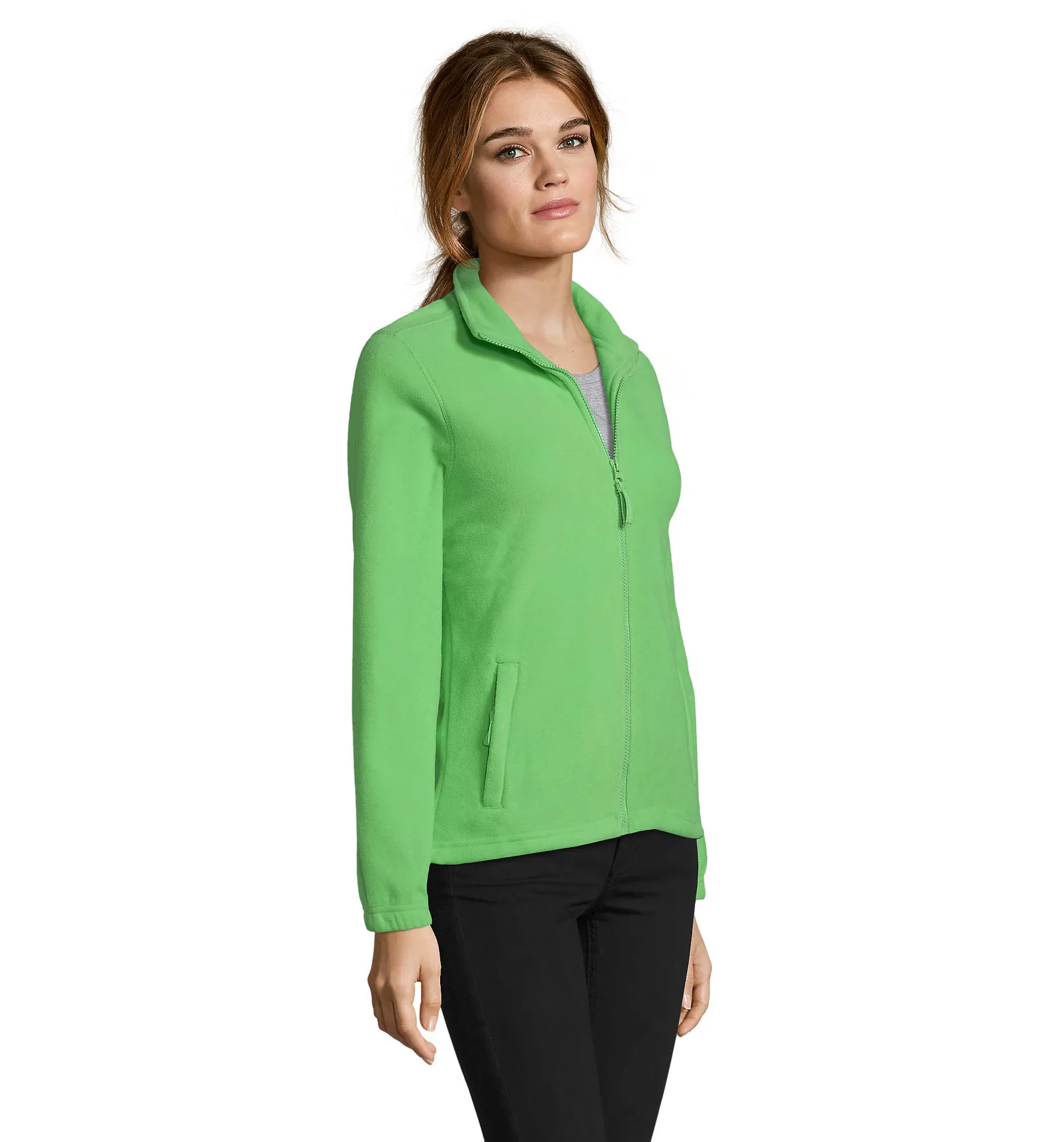 Pile SOL'S North Women, Lime, su modello, lato