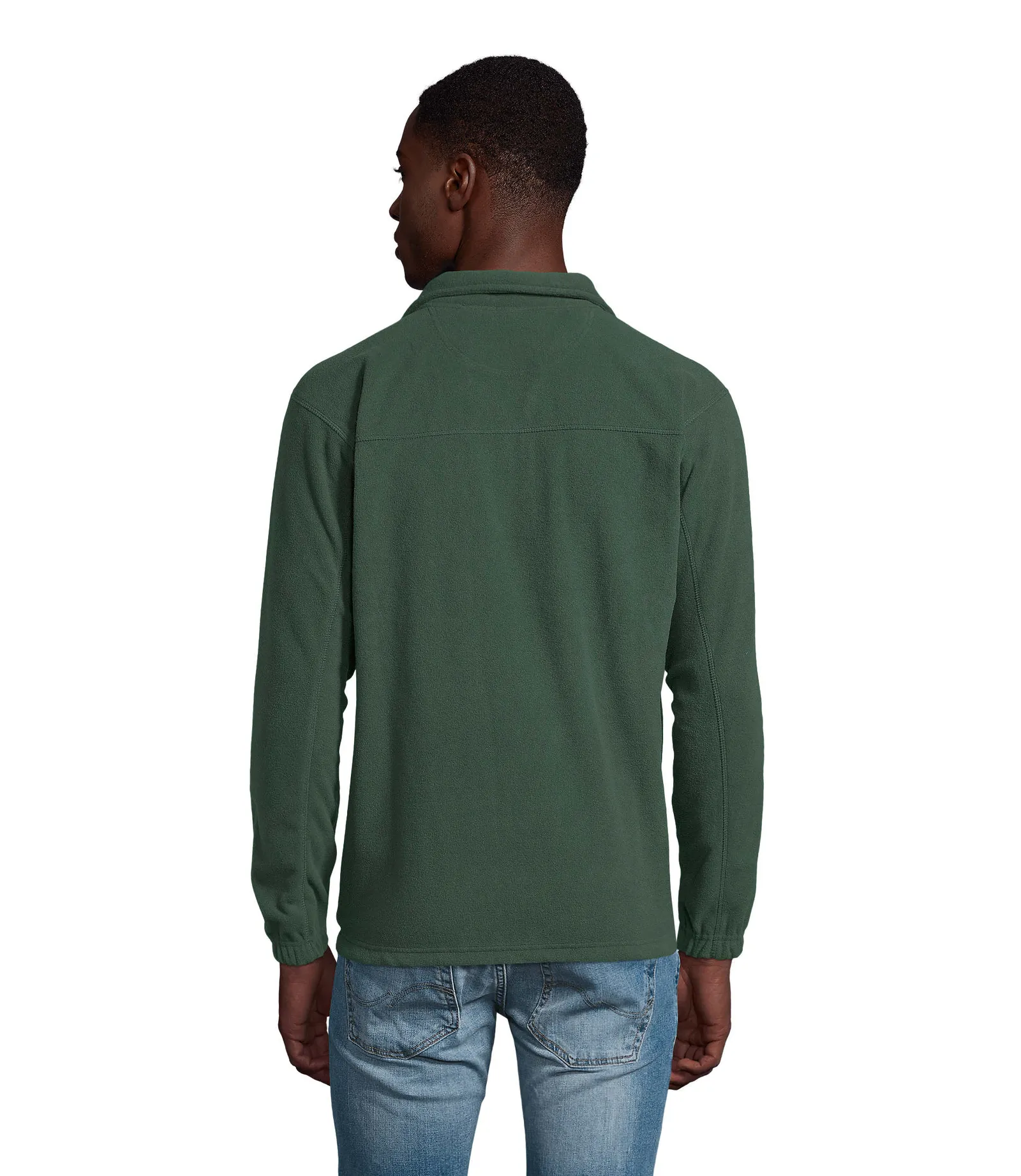 Felpa con zip SOL'S Ness, Fir green, su modello, retro