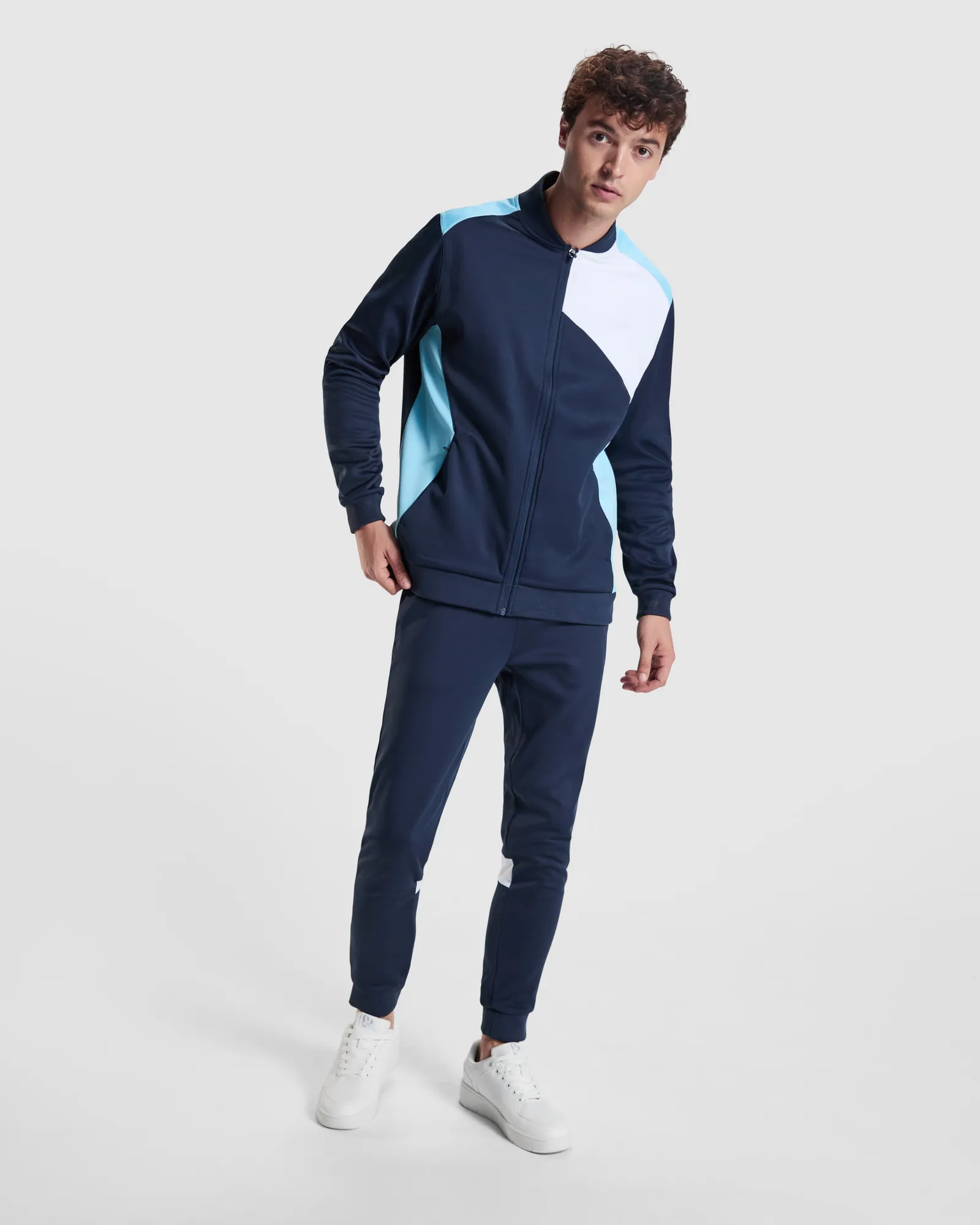 Felpa con zip Roly Leros, Azzurro/Blu Marino