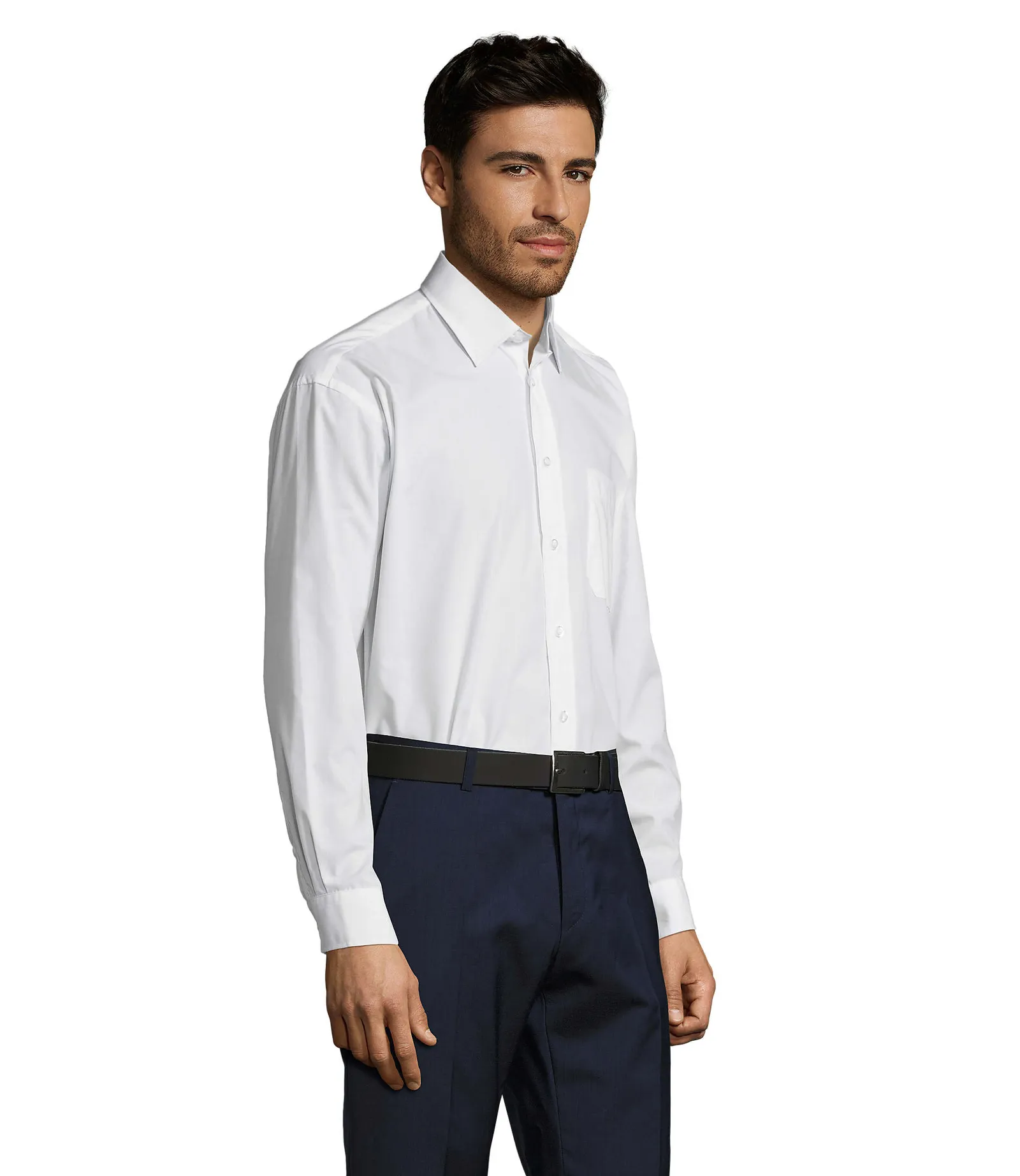 Camicia manica lunga SOL'S Baltimore, White, su modello, lato