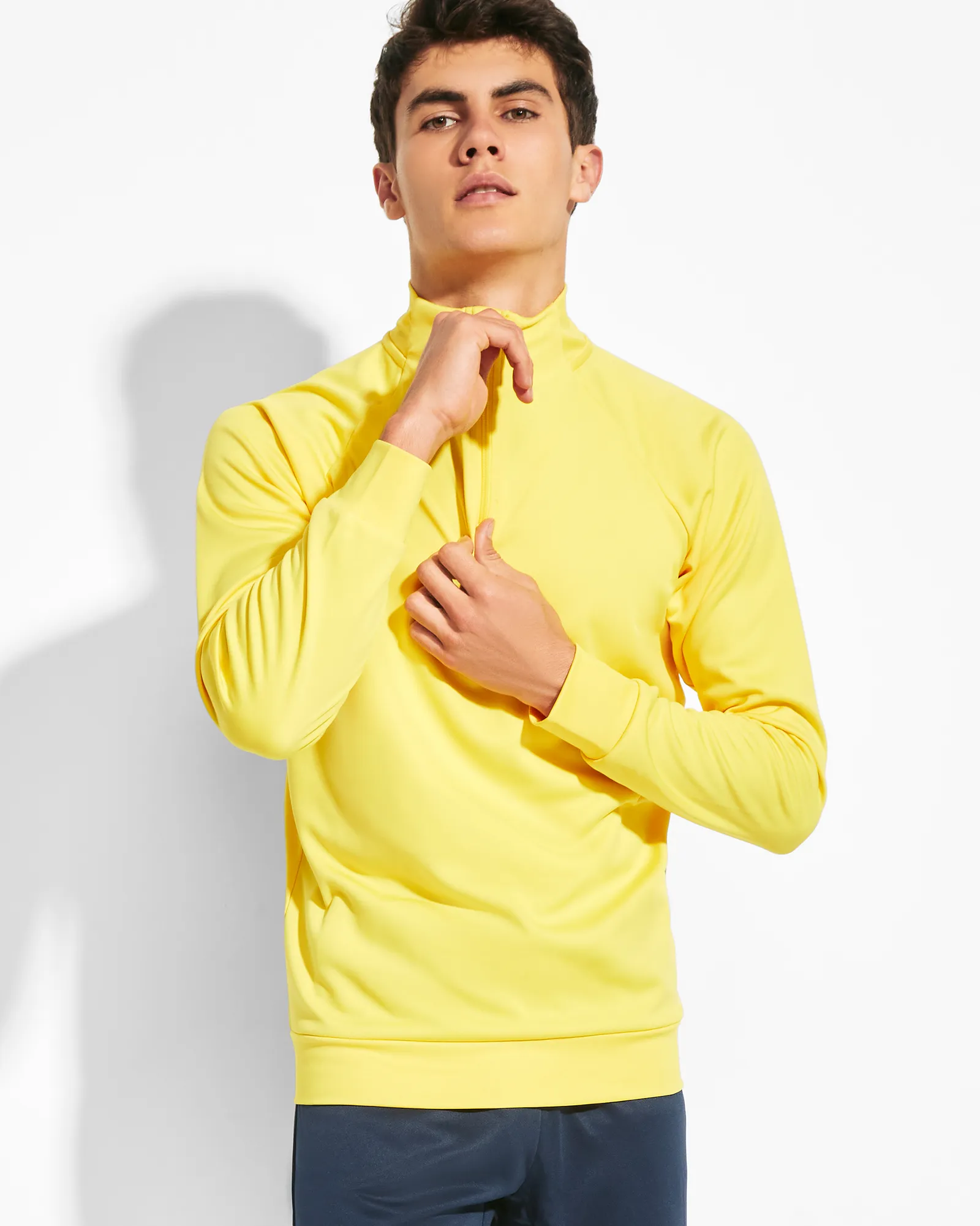 Felpa con mezza zip Roly Epiro, Giallo
