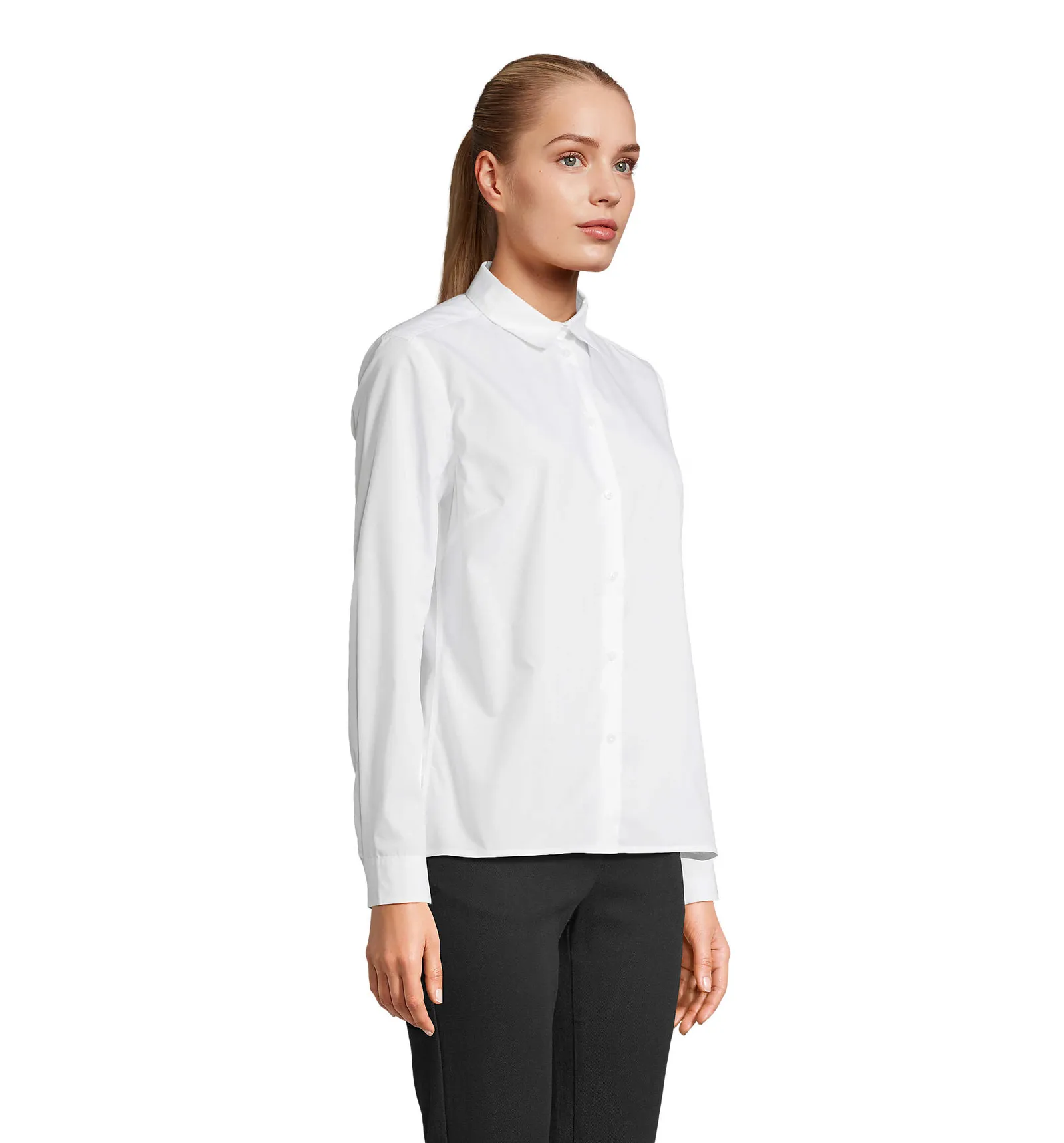 Camicia manica lunga SOL'S Bailey Women, White, su modello, lato