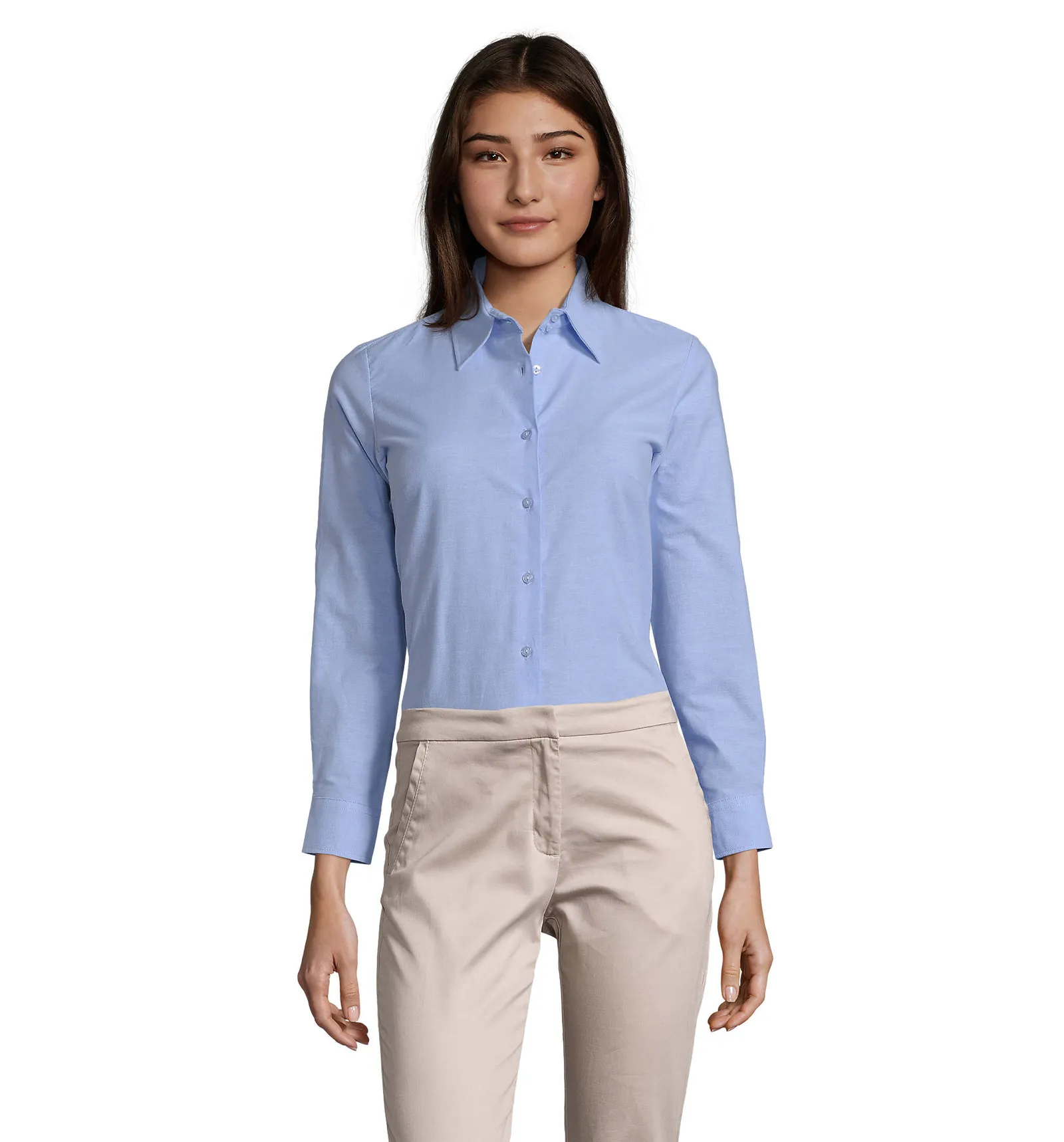 Camicia manica lunga SOL'S Embassy, Sky blue, su modello, fronte