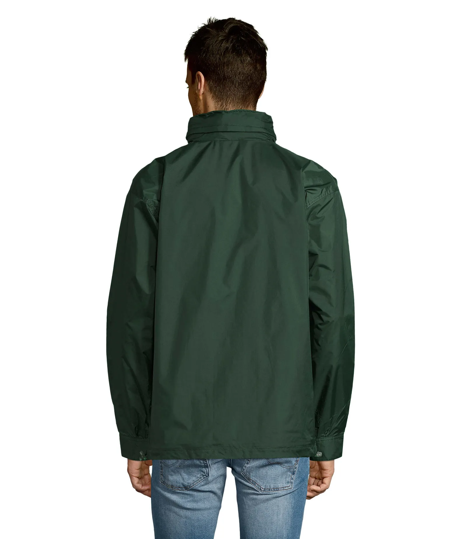 Giacca antivento SOL'S Mistral, Forest green, su modello, retro