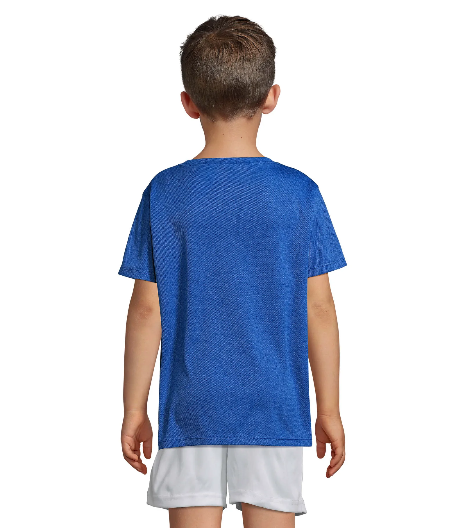 T-shirt tecnica SOL'S Sprint Kids, Royal blue, su modello, retro