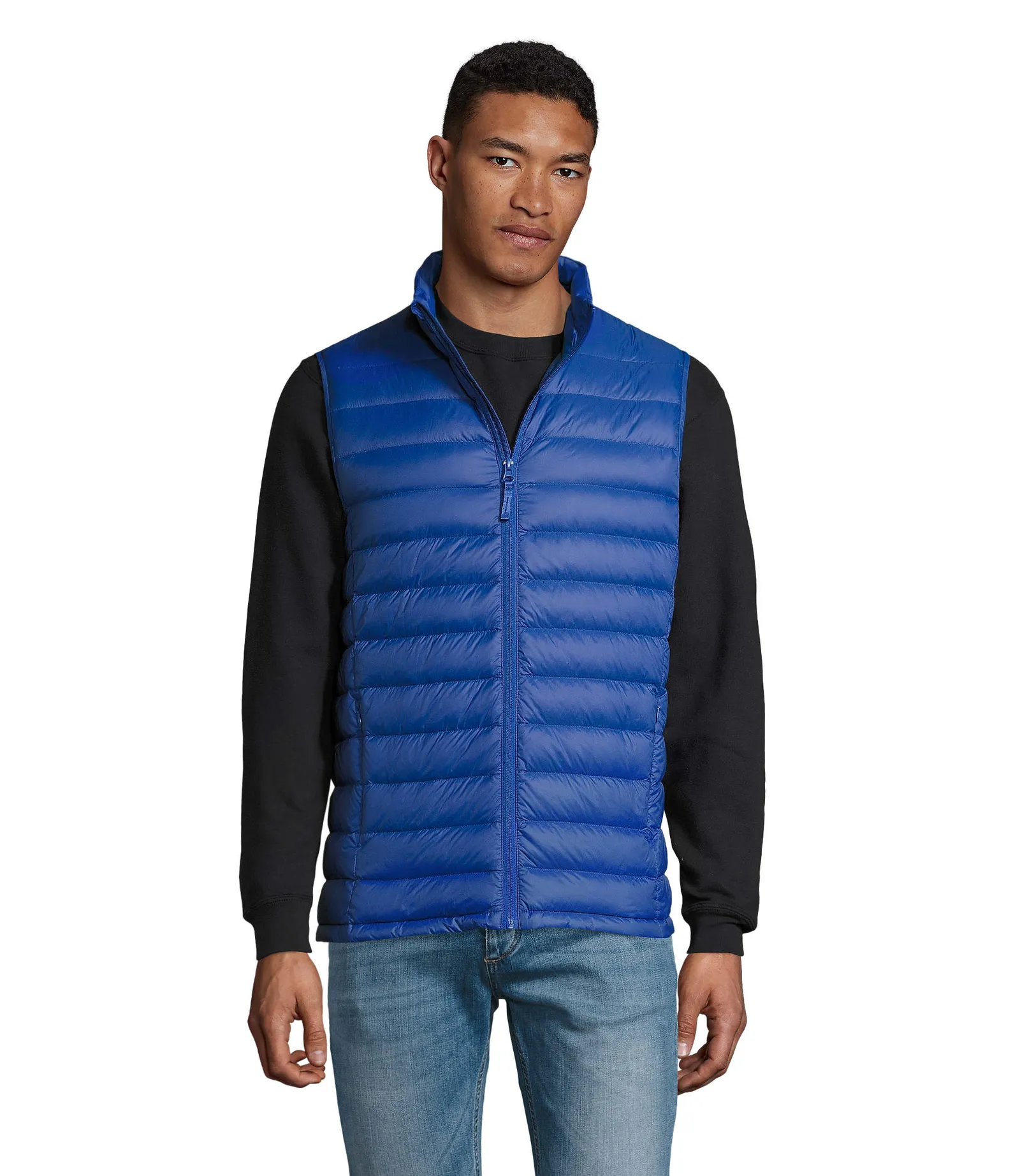 Gilet SOL'S Wilson BW Men, Royal blue, su modello, fronte