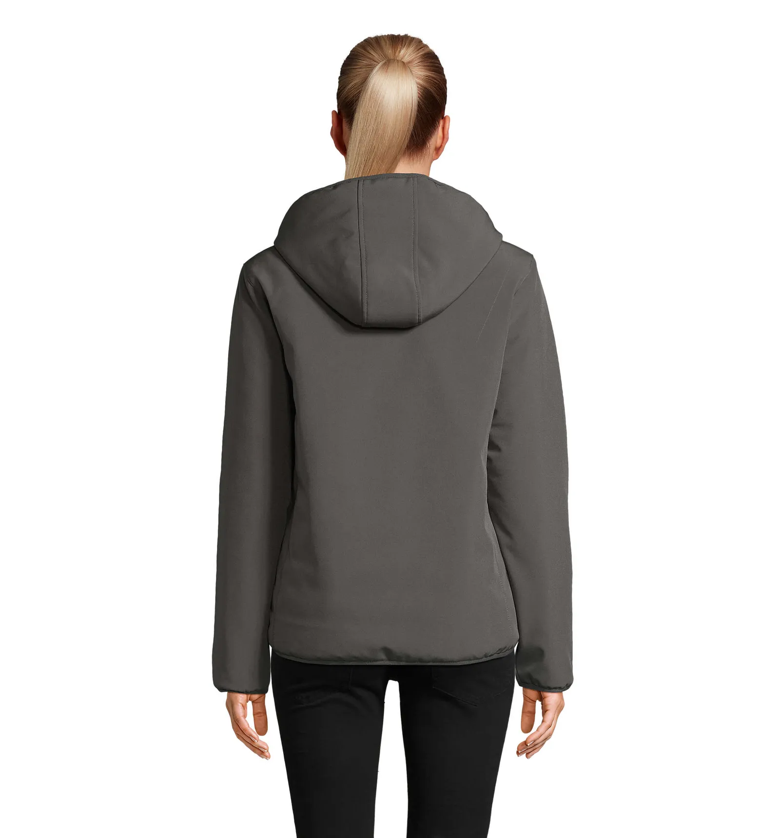 Softshell SOL'S Falcon Padded Women, Charcoal grey, su modello, retro
