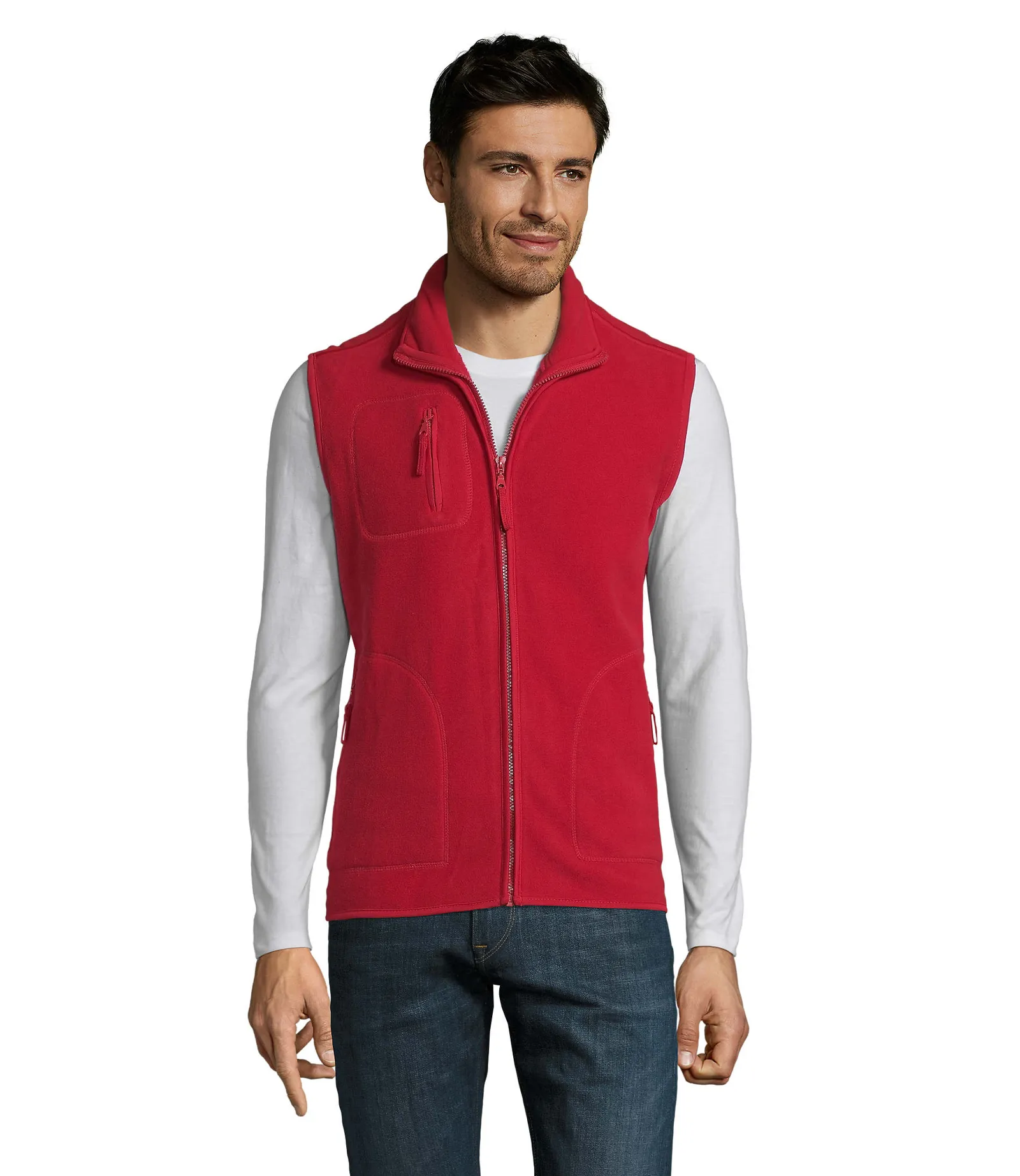 Gilet SOL'S Norway, Red, su modello, fronte