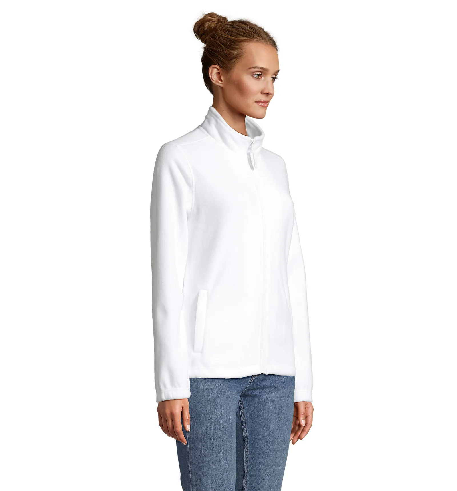 Pile SOL'S North Women, White, su modello, lato