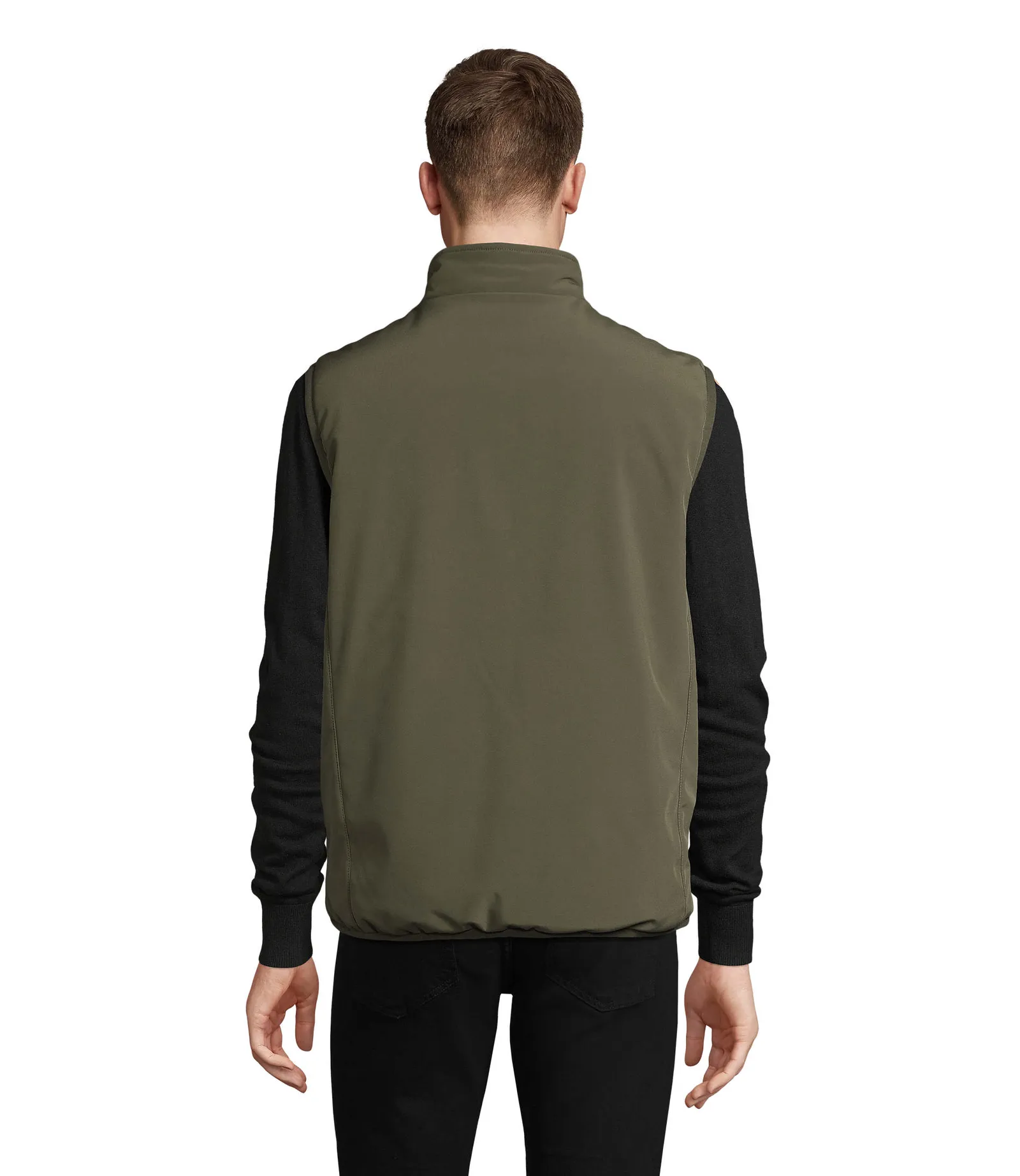Gilet SOL'S Falcon Padded BW, Army, su modello, retro