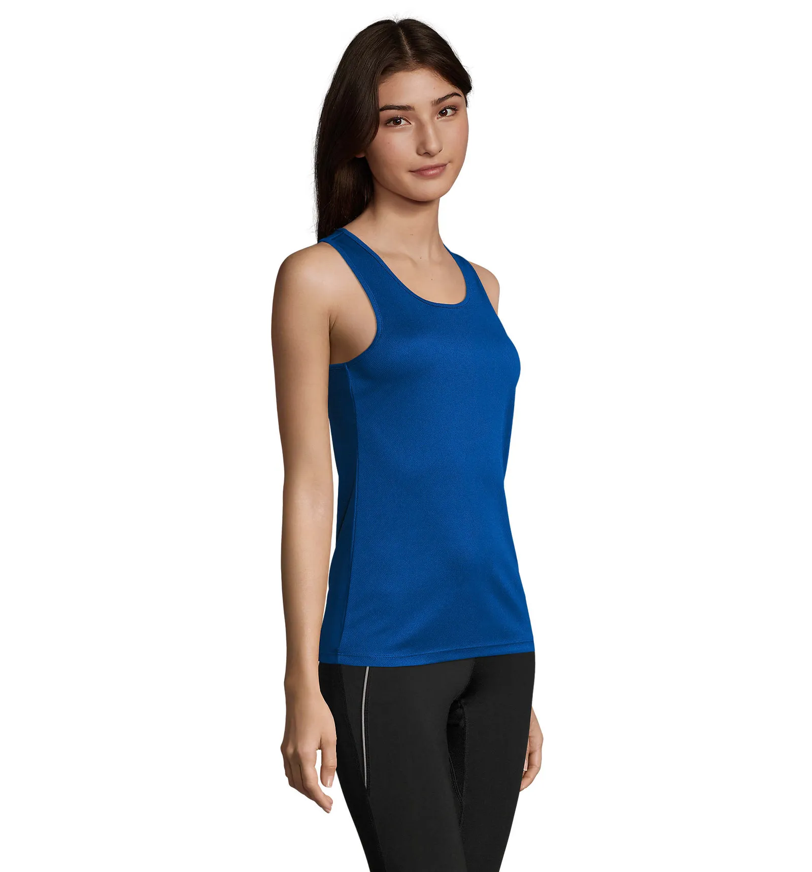 Canotta SOL'S Sporty TT Women, Royal blue, su modello, lato