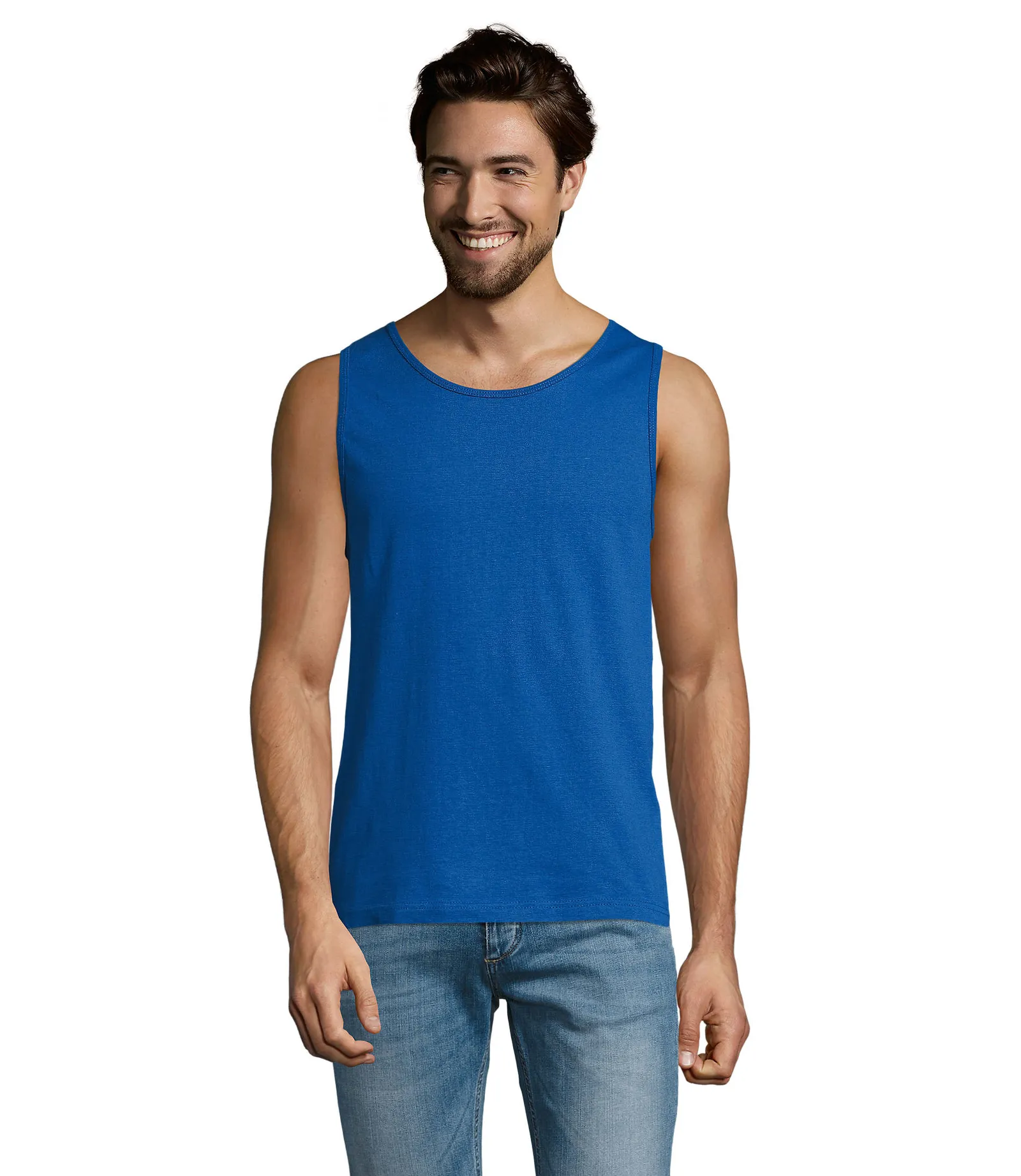 Canotta SOL'S Justin, Royal blue, su modello, fronte