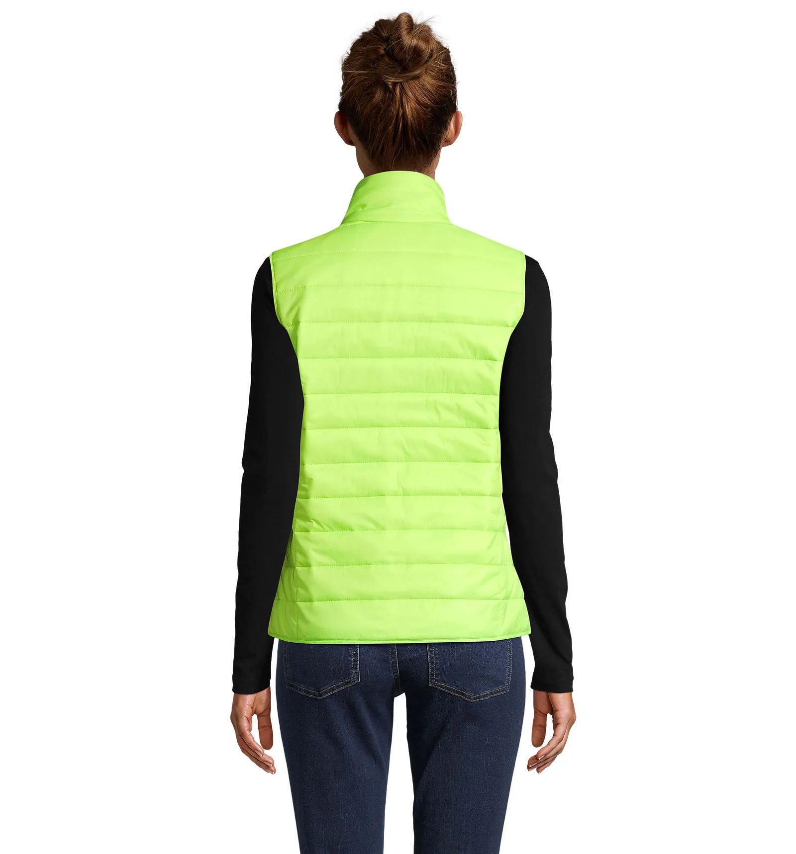 Gilet SOL'S Wave Women, Neon lime, su modello, retro