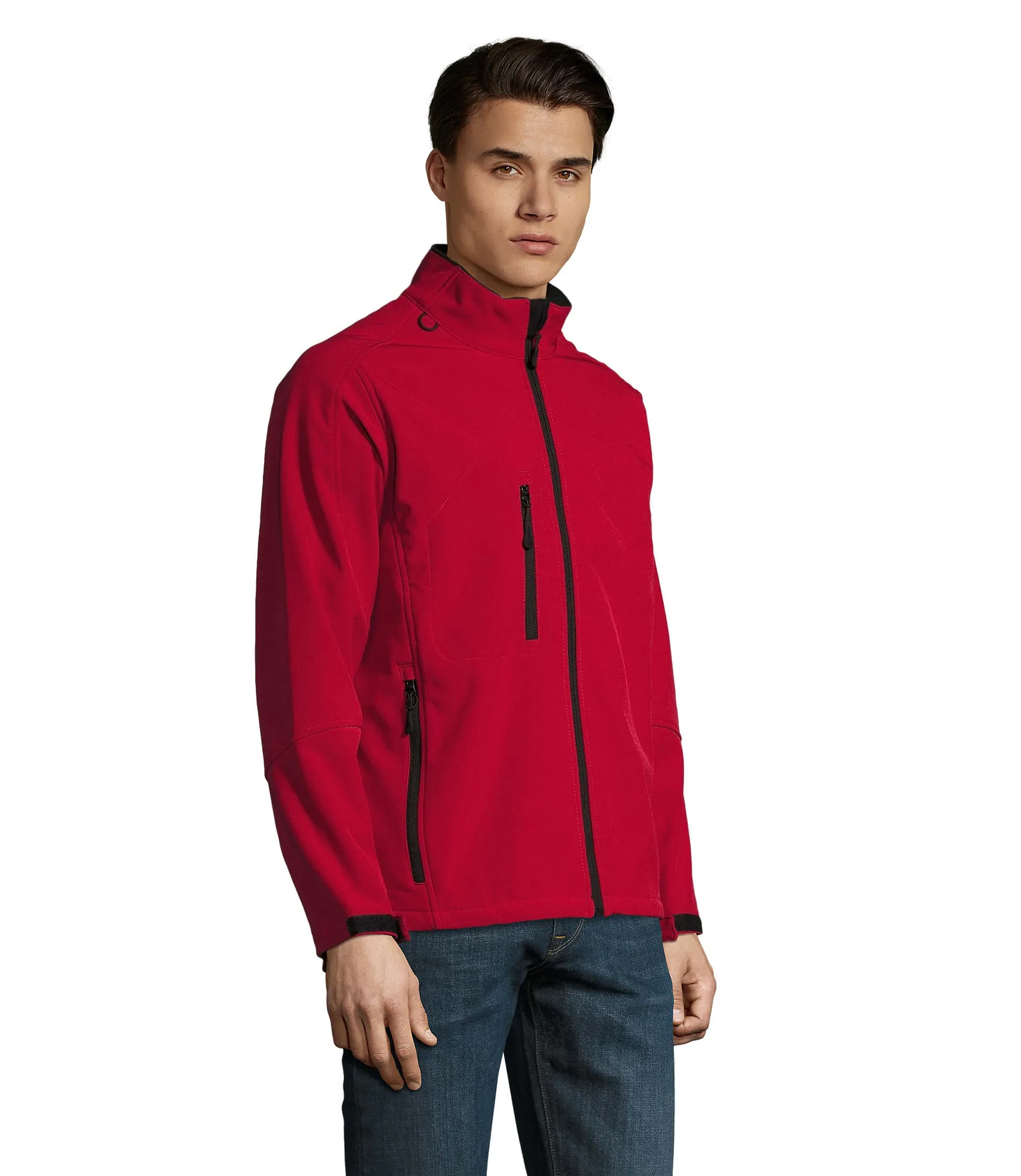 Softshell SOL'S Relax, Pepper red, su modello, lato