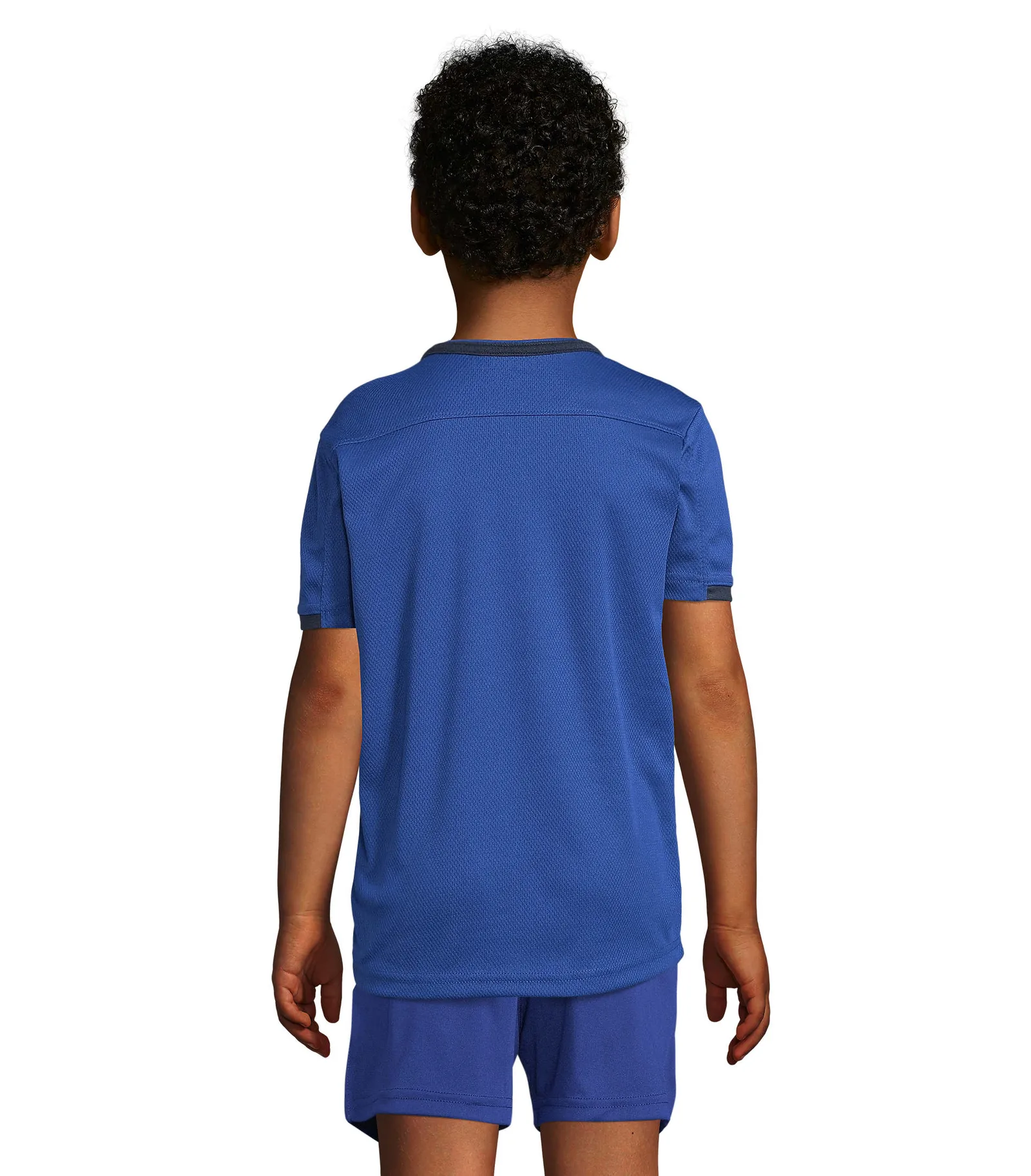 T-shirt tecnica SOL'S Classico Kids, Royal blue/french navy, su modello, retro