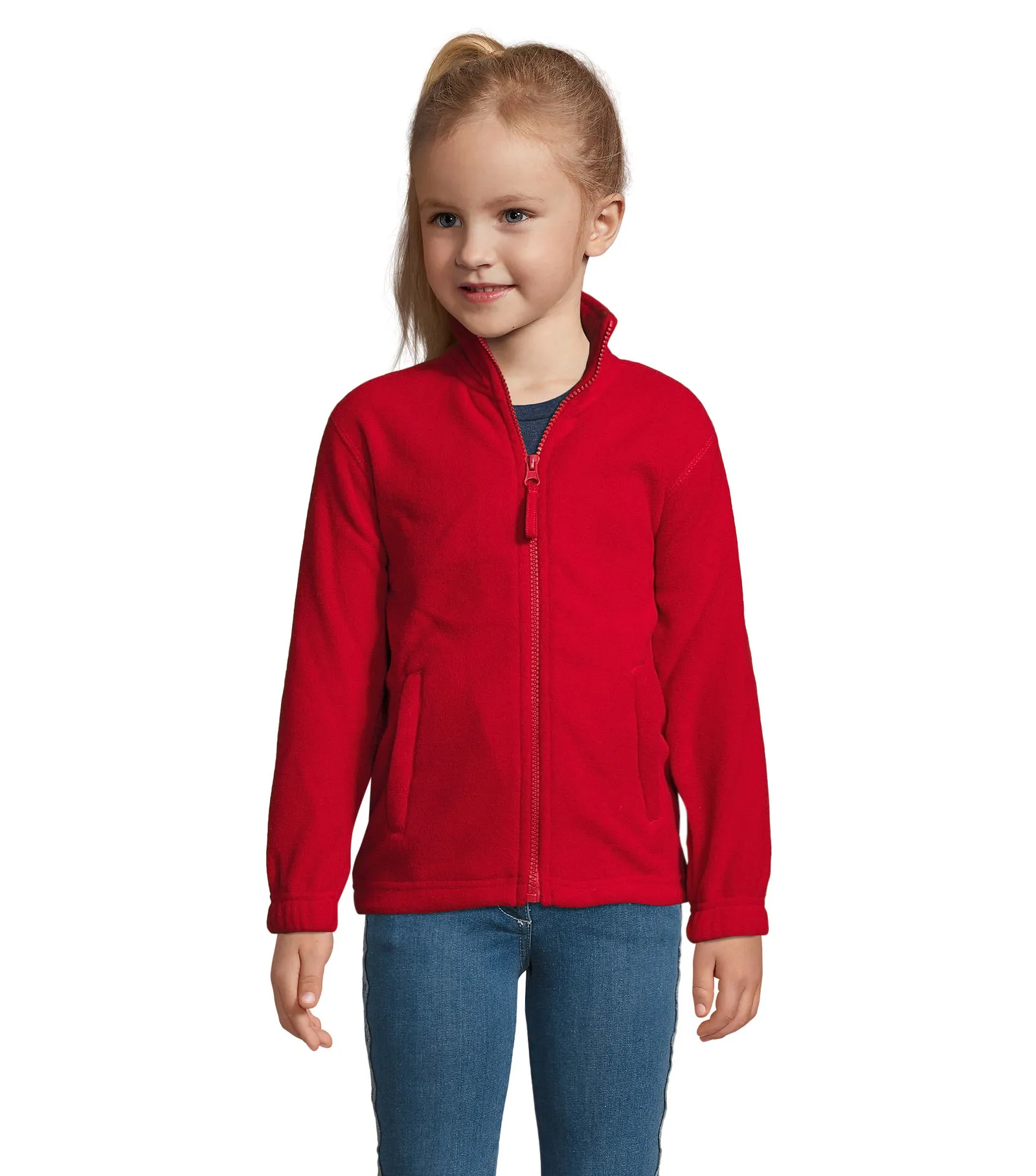 Pile SOL'S North Kids, Red, su modello, fronte