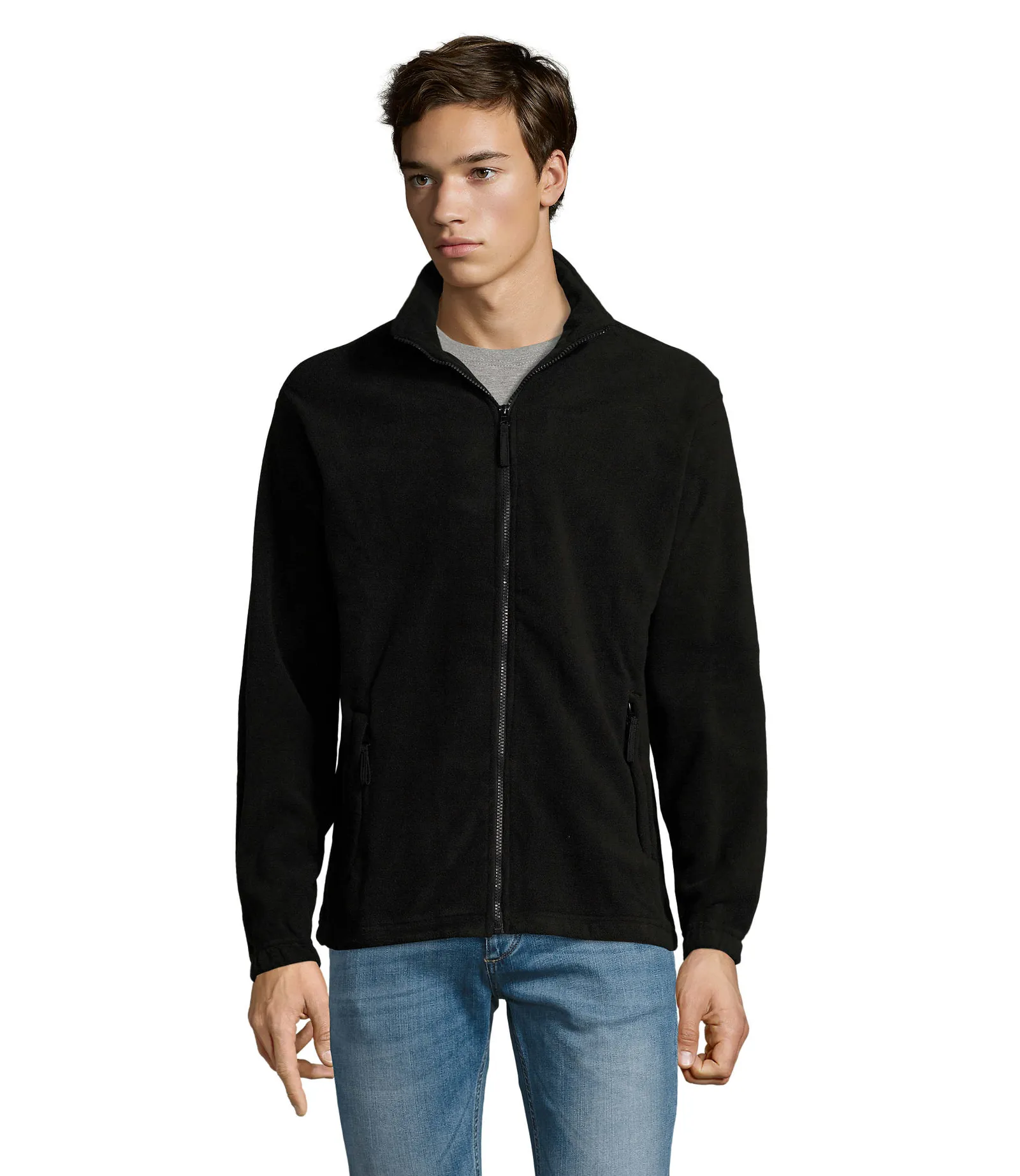 Pile SOL'S North, Black, su modello, fronte