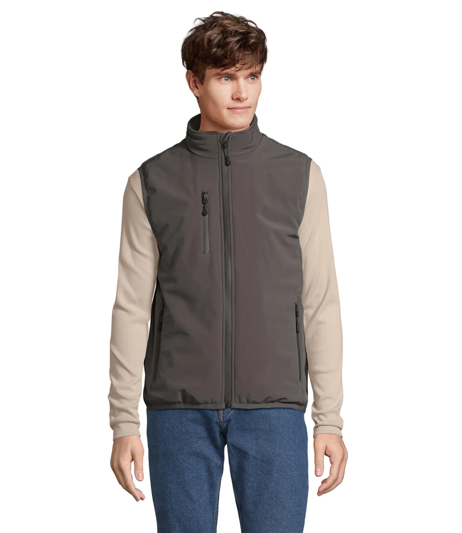 Gilet SOL'S Falcon Padded BW, Charcoal grey, su modello, fronte
