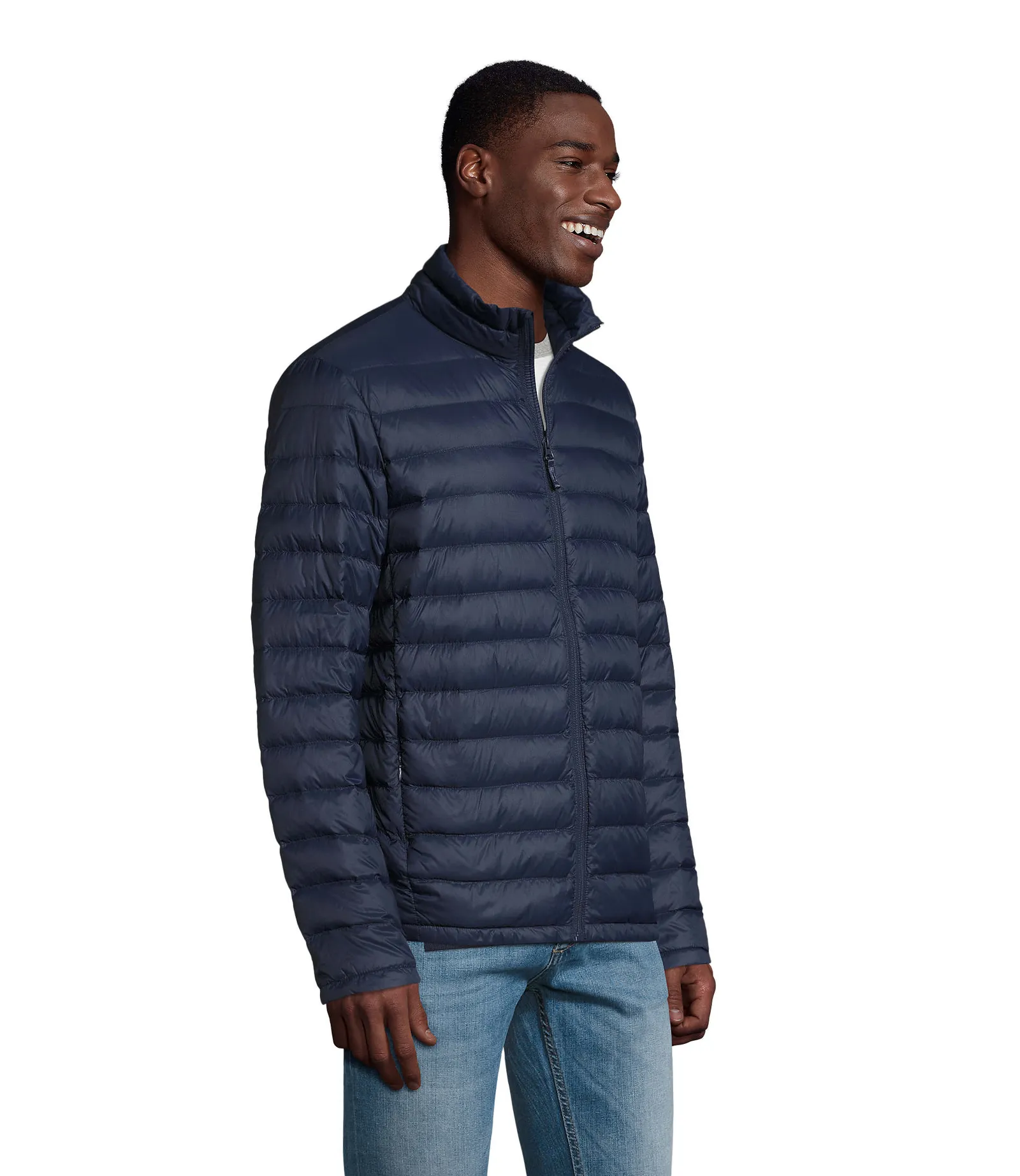 Giubbotto SOL'S Wilson Men, French navy, su modello, lato