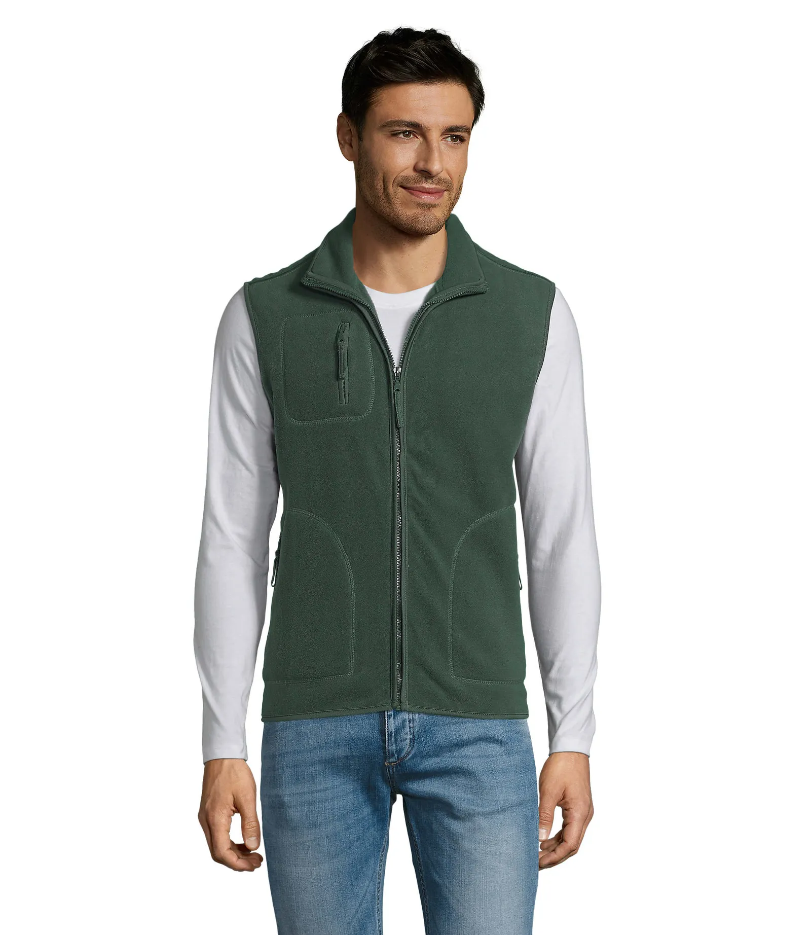 Gilet SOL'S Norway, Fir green, su modello, fronte