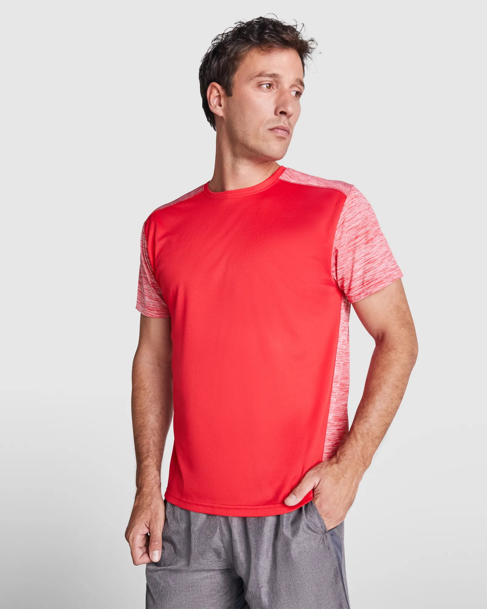 T-shirt tecnica Roly Zolder, Rosso/Rosso Vigorè