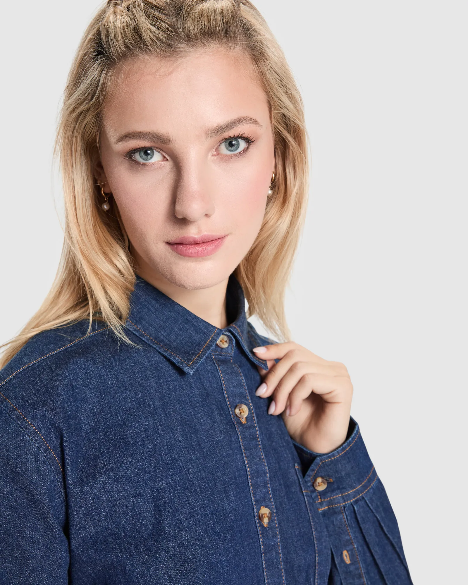 Camicia manica lunga Roly Lujan Woman, Jeans, dettaglio 2