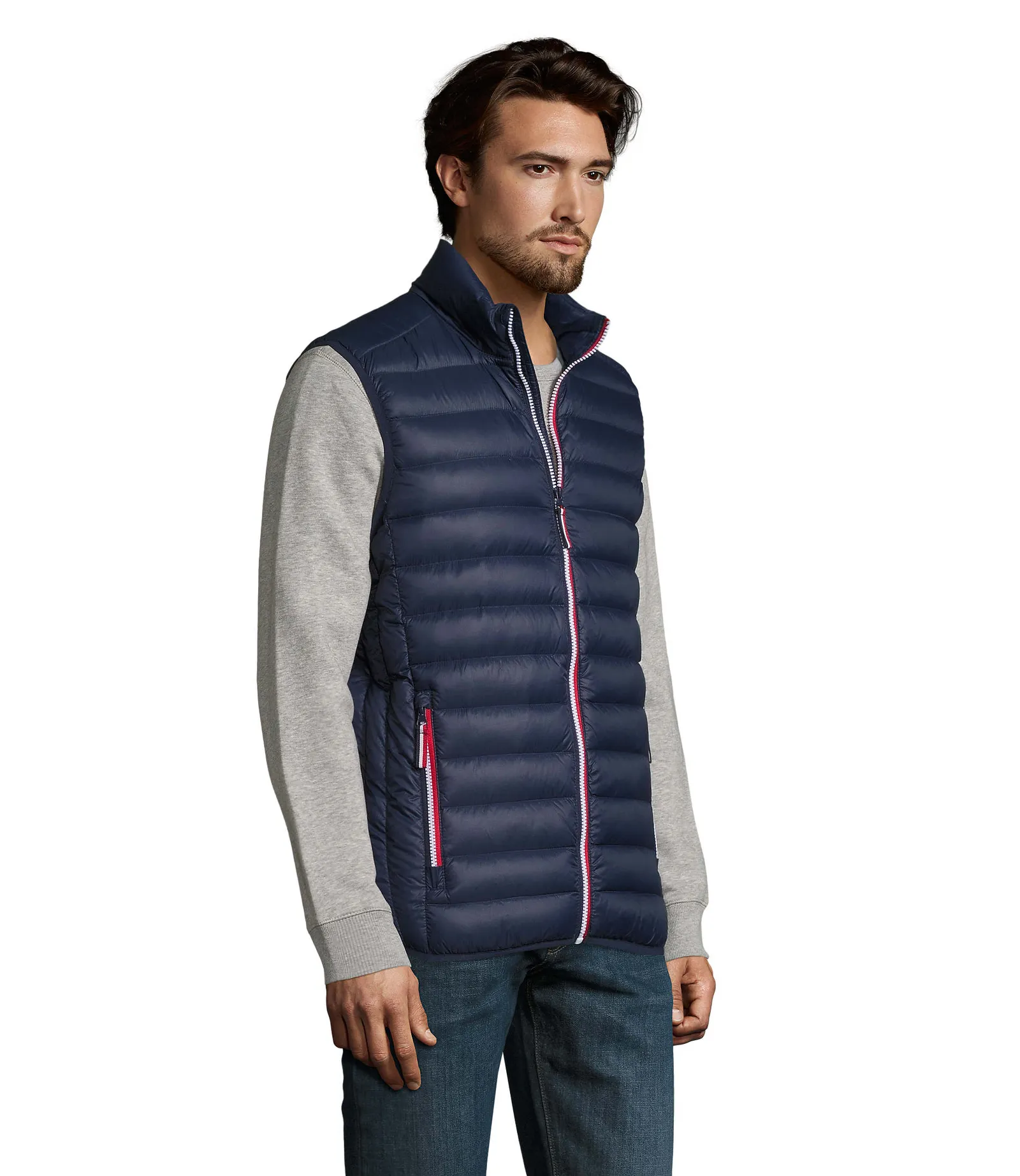 Gilet SOL'S Victoire BW Men, French navy, su modello, lato