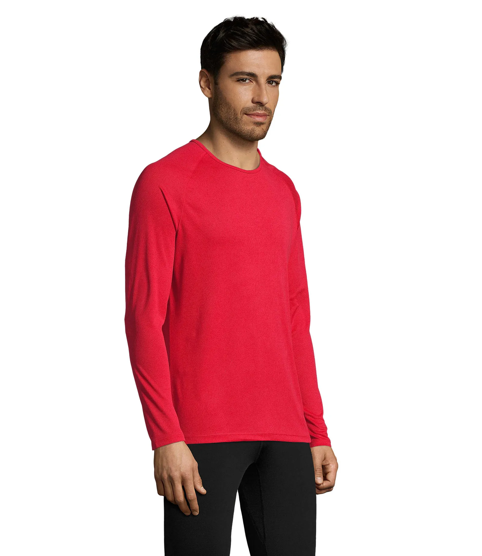 T-shirt tecnica SOL'S Sporty Lsl Men, Red, su modello, lato