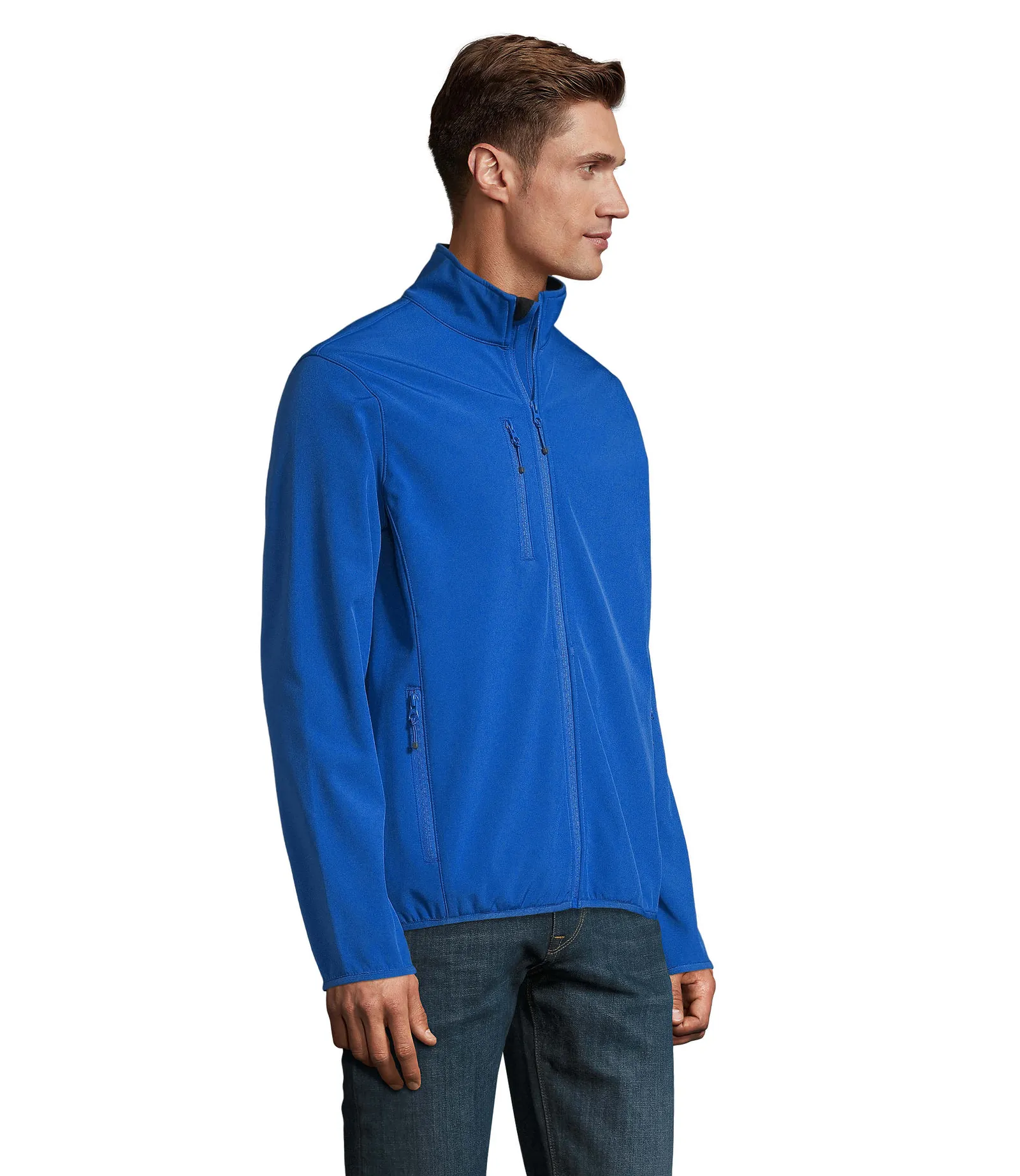 Softshell SOL'S Radian Men, Royal blue, su modello, lato