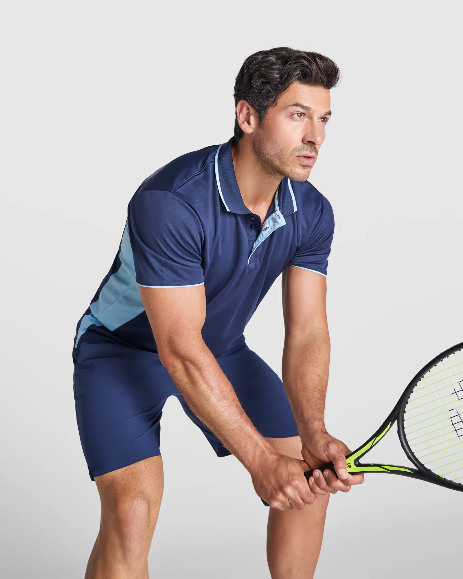 Polo tecnica Roly Montmelo, Blu Navy/Celeste, dettaglio