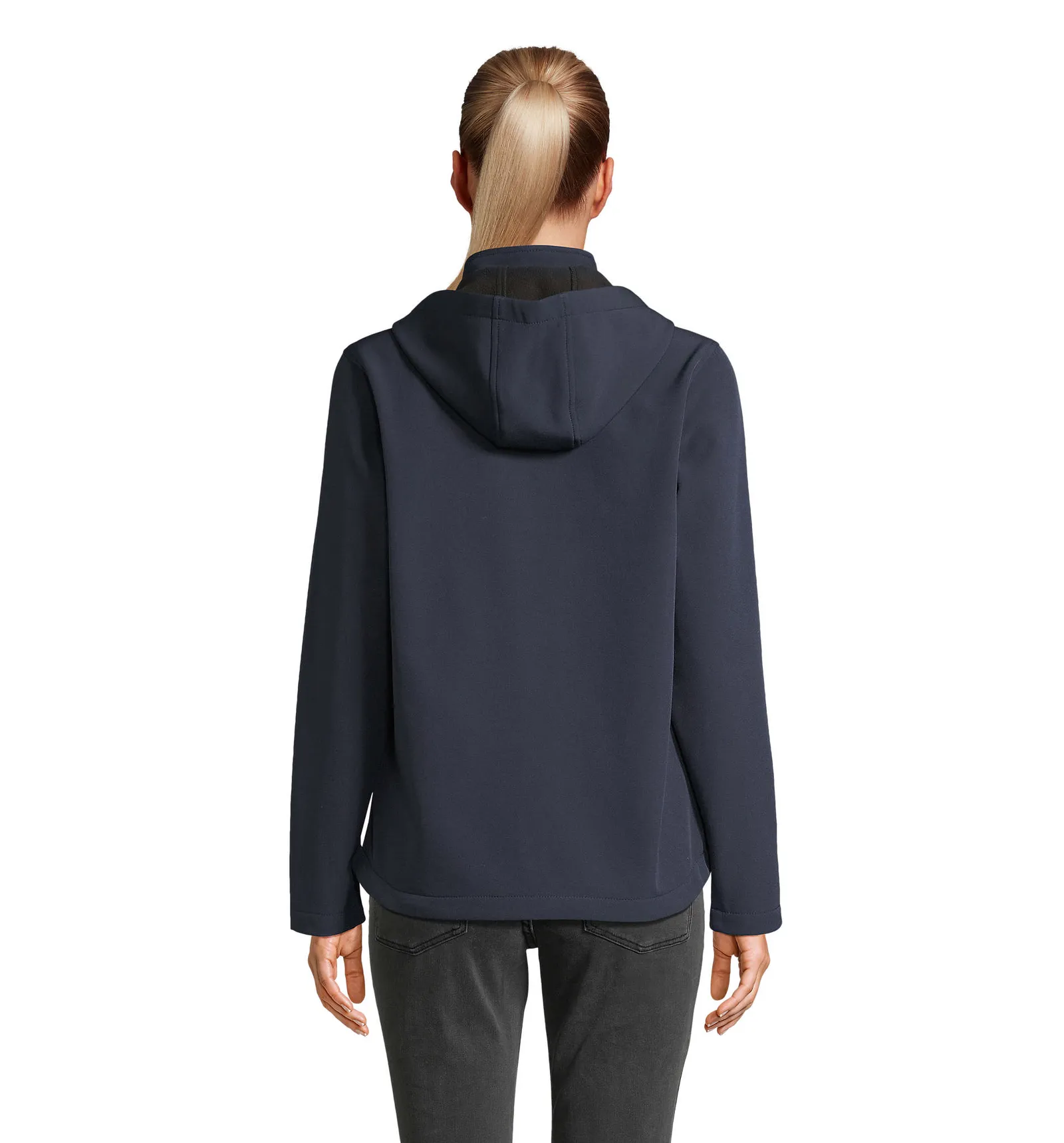 Softshell SOL'S Race Hooded Women, French navy, su modello, retro