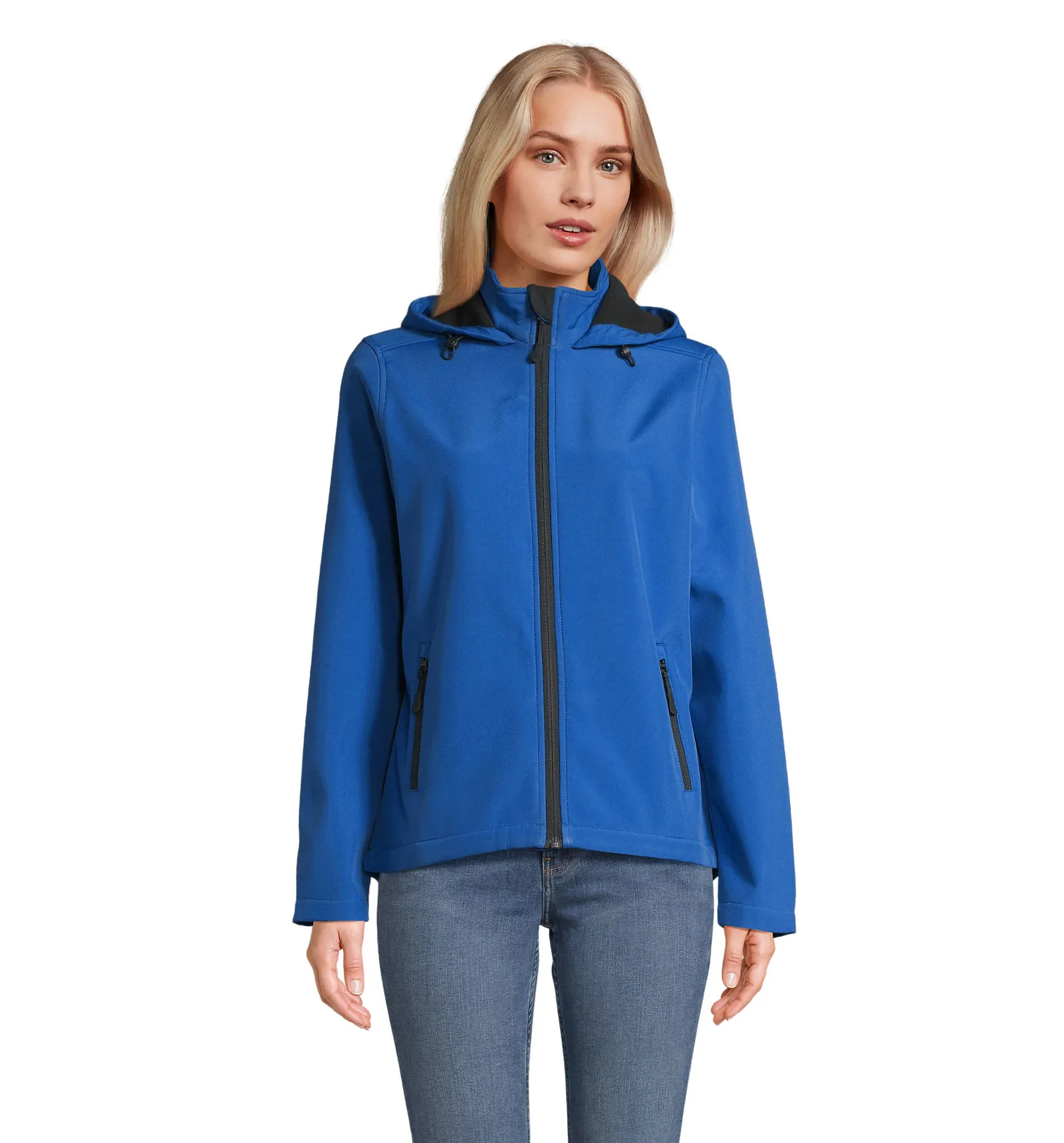 Softshell SOL'S Race Hooded Women, Royal blue, su modello, fronte