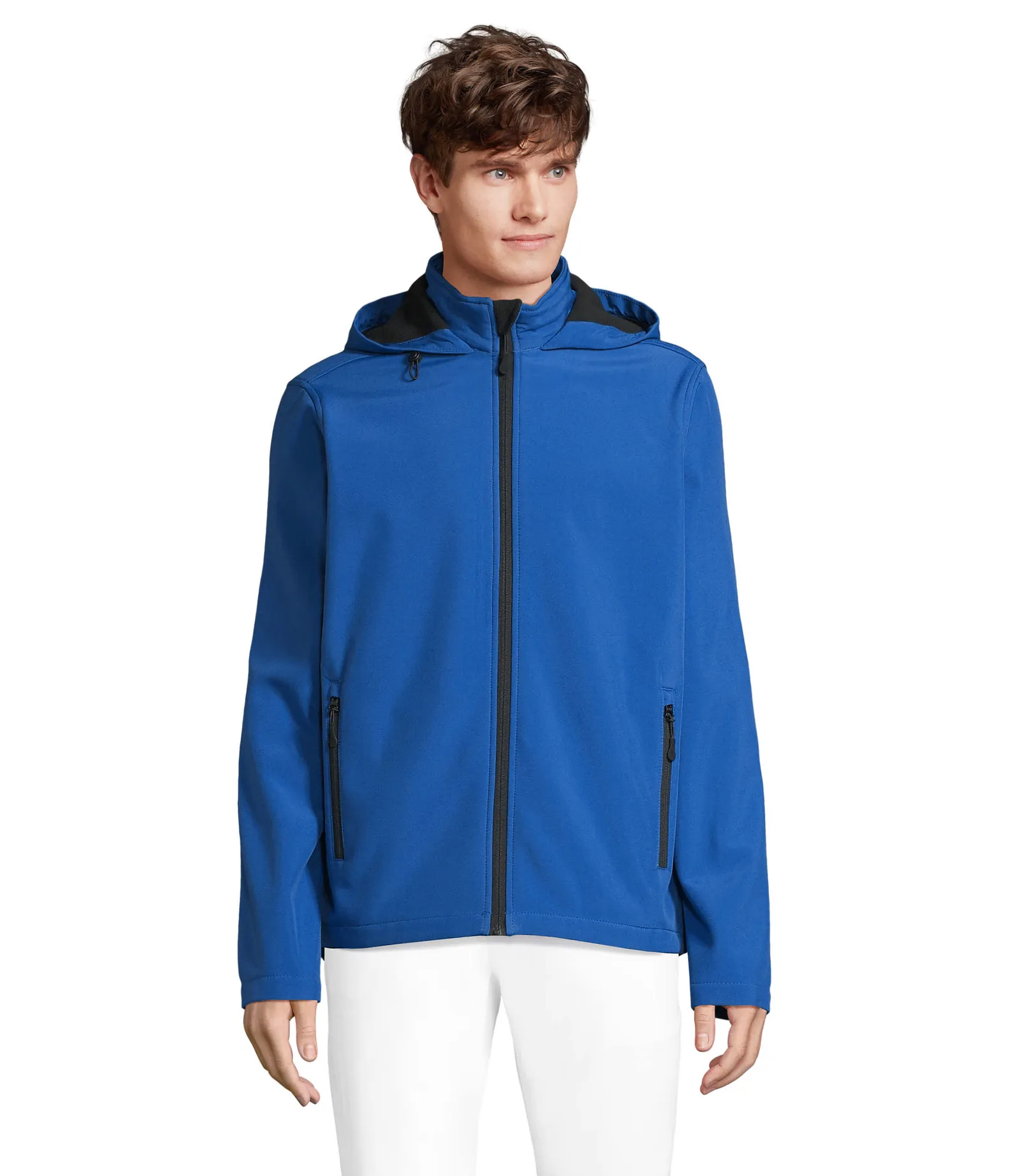 Softshell SOL'S Race Hooded Men, Royal blue, su modello, fronte