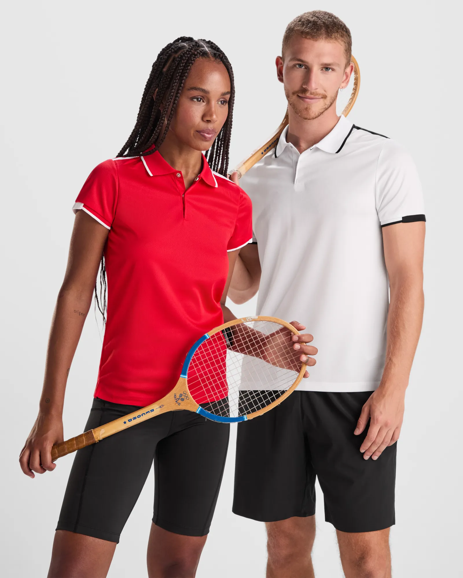 Polo tecnica Roly Tamil, Bianco/Nero, dettaglio 2