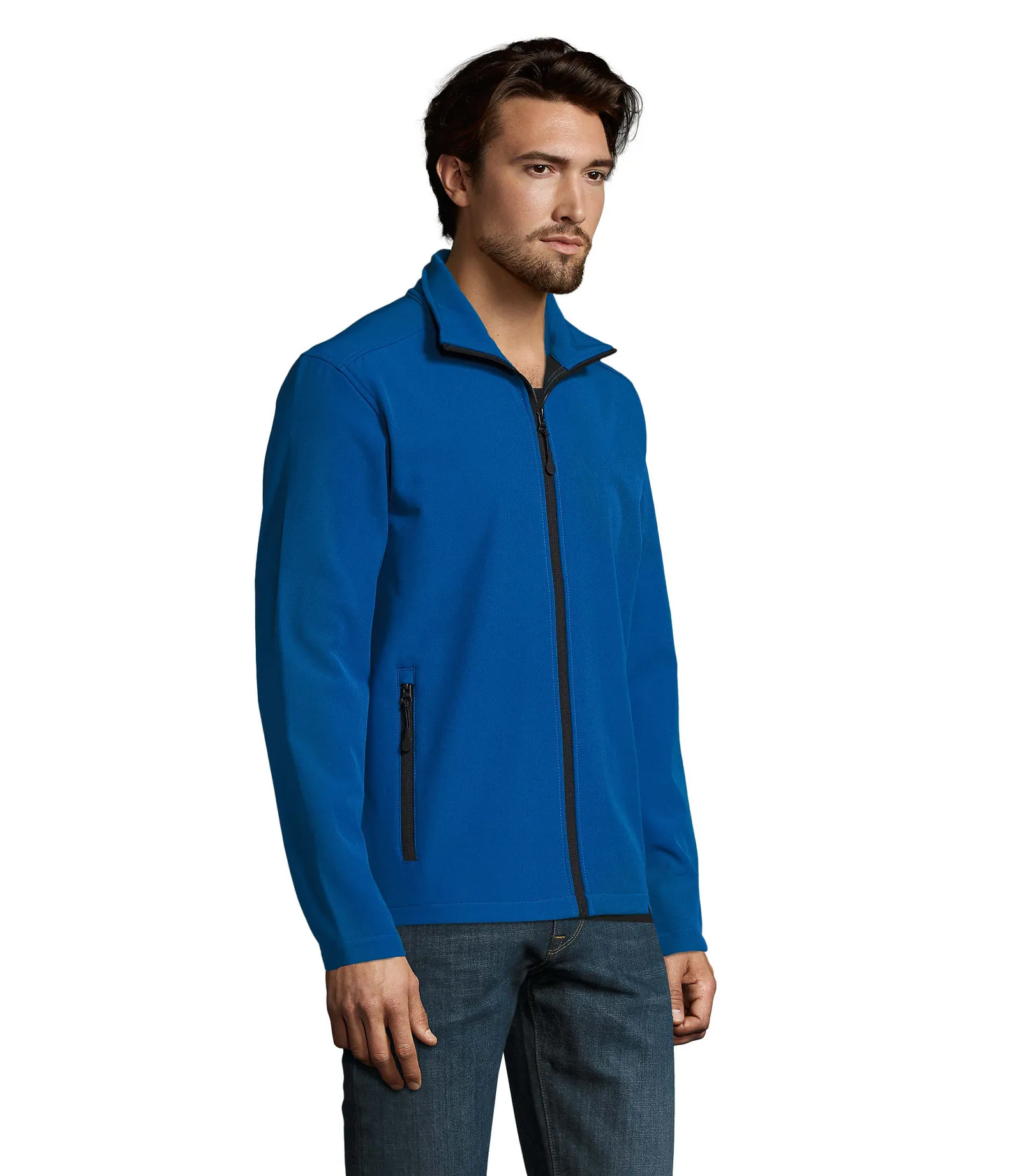 Softshell SOL'S Race Men, Royal blue, su modello, lato