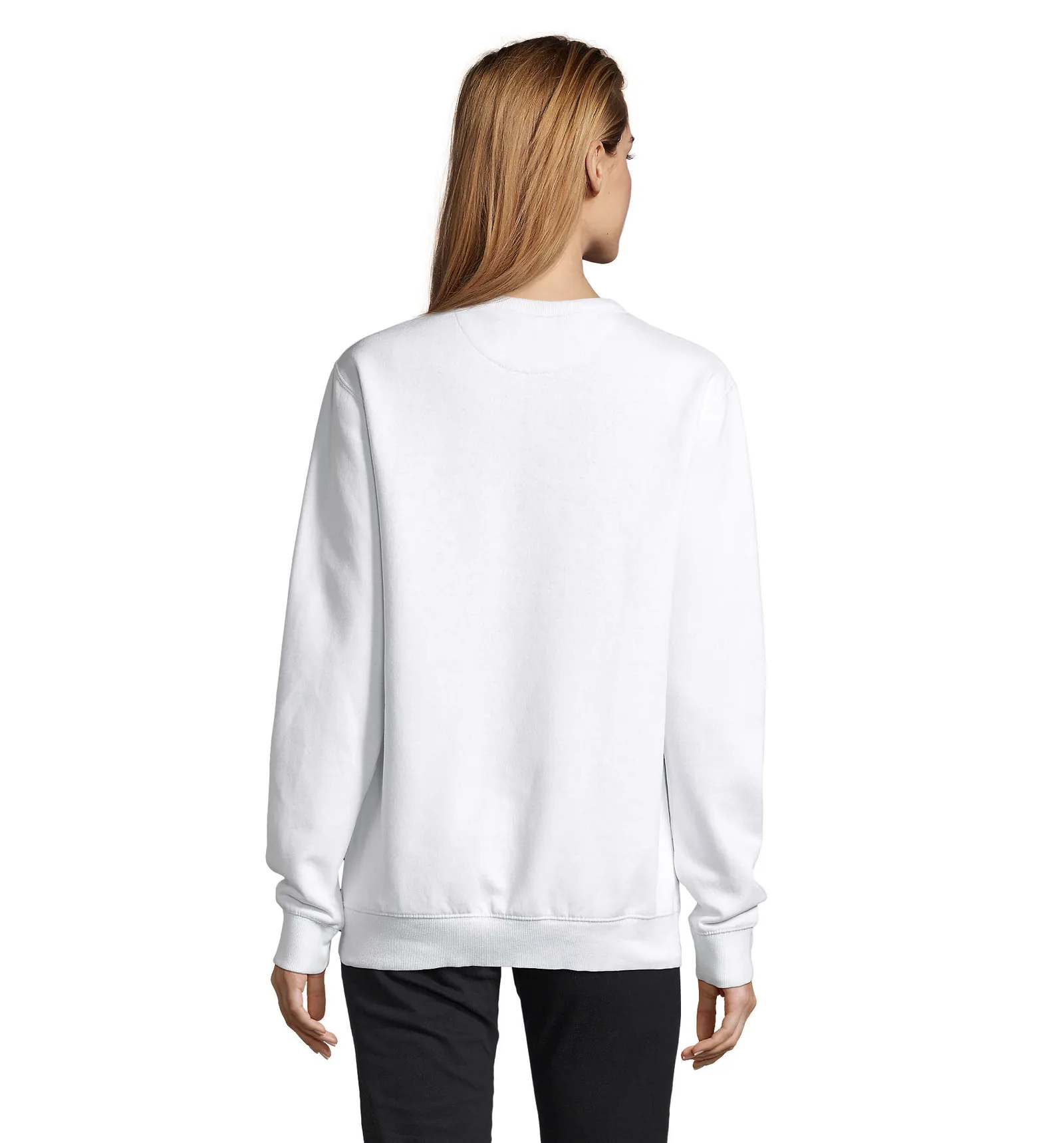 Felpa girocollo SOL'S Sully Women, White, su modello, retro